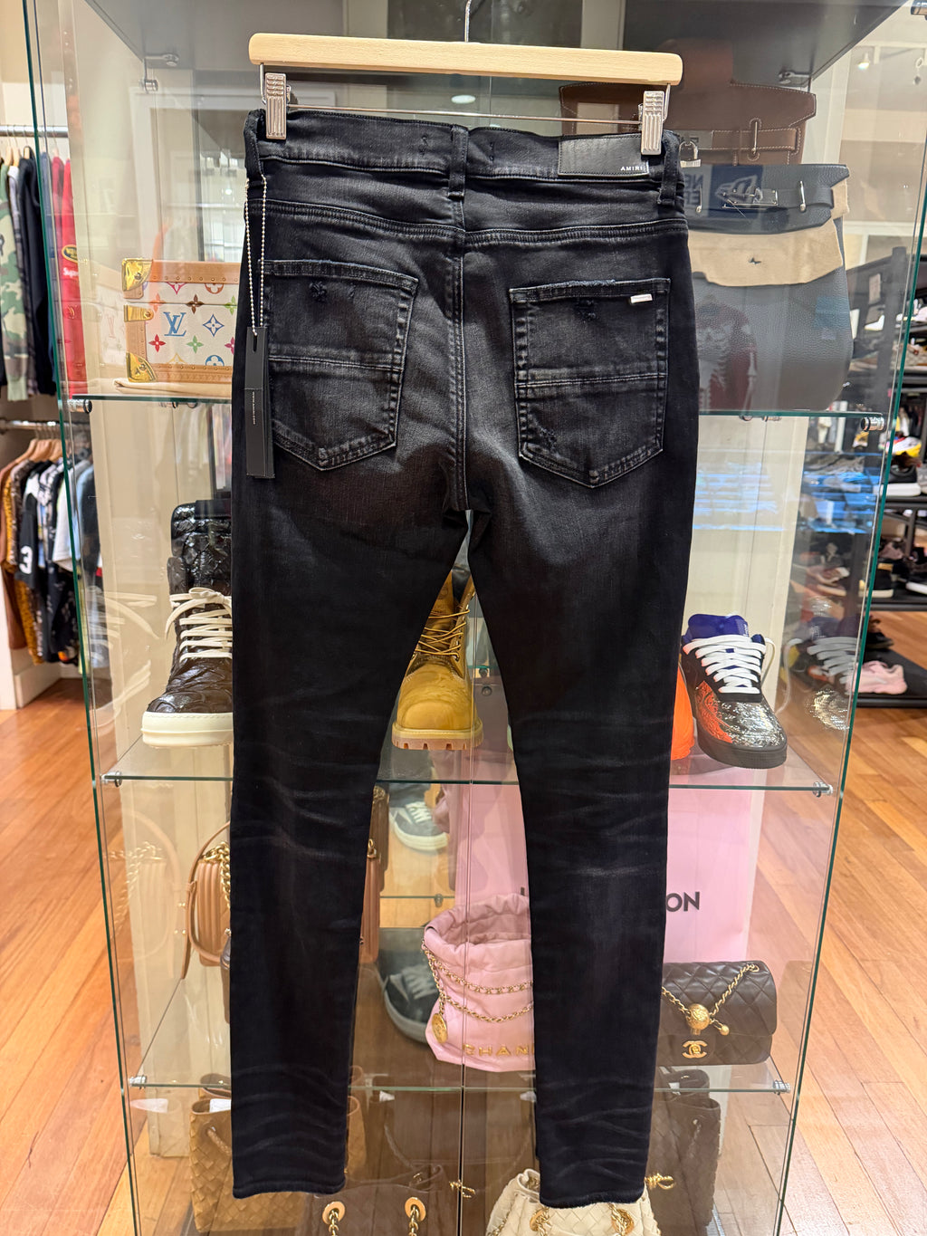 Amiri Rainbow Paisley Thrasher Jeans with Patches