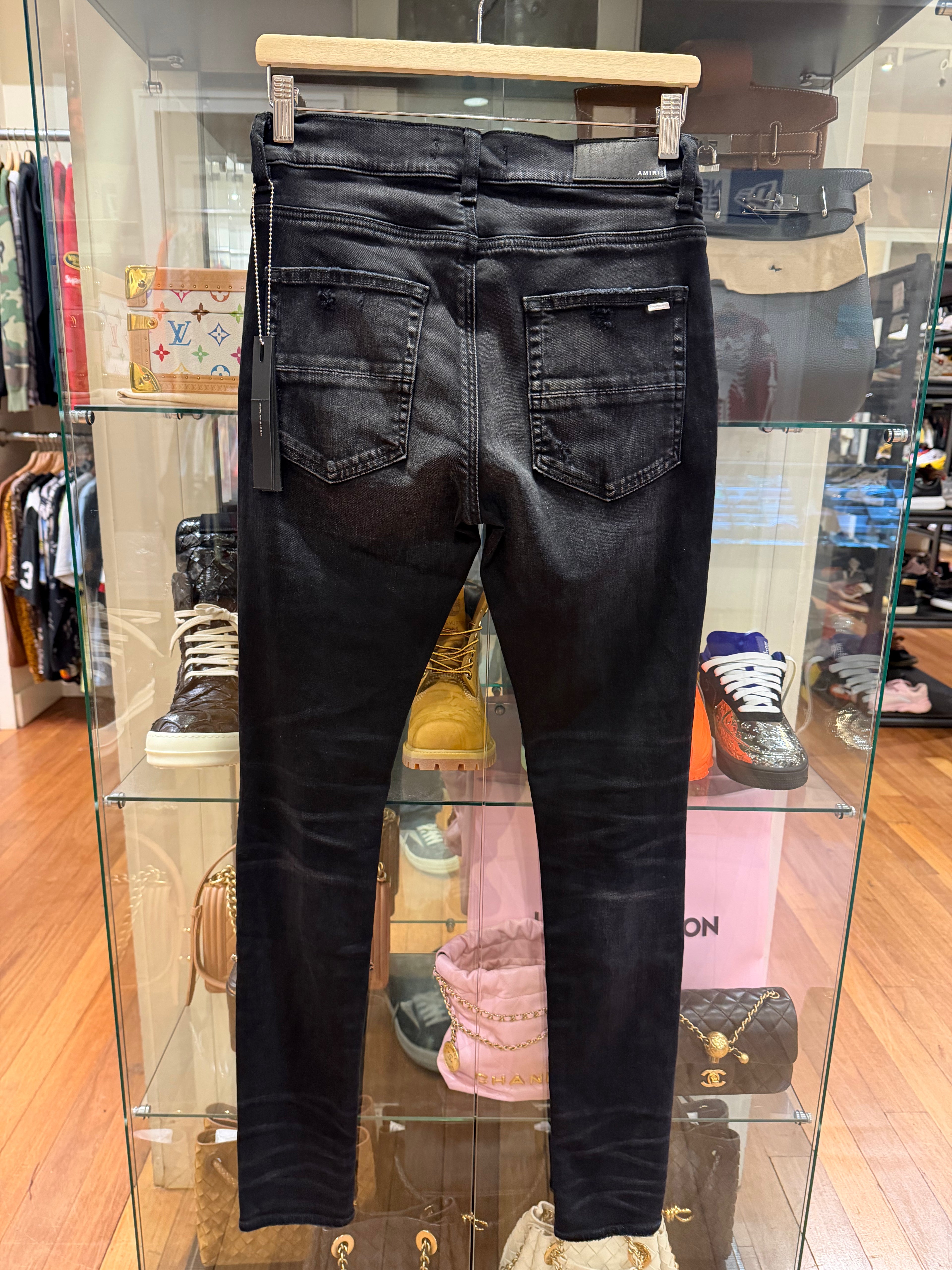 Amiri Rainbow Paisley Thrasher Jeans with Patches