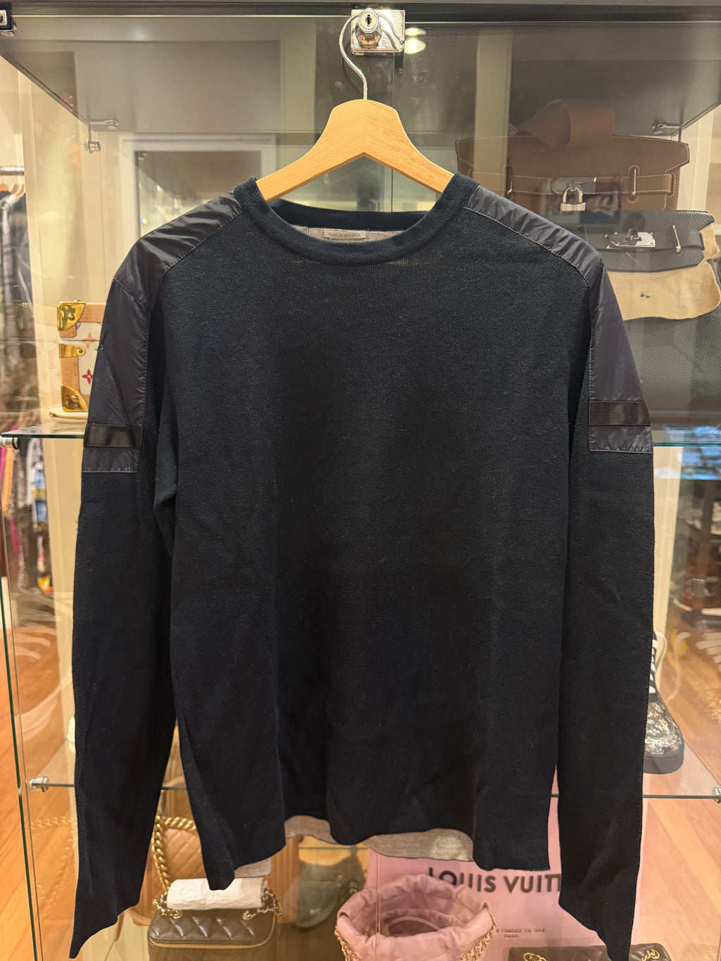 Prada Cotton Fleece ReNylon Sweater - Navy