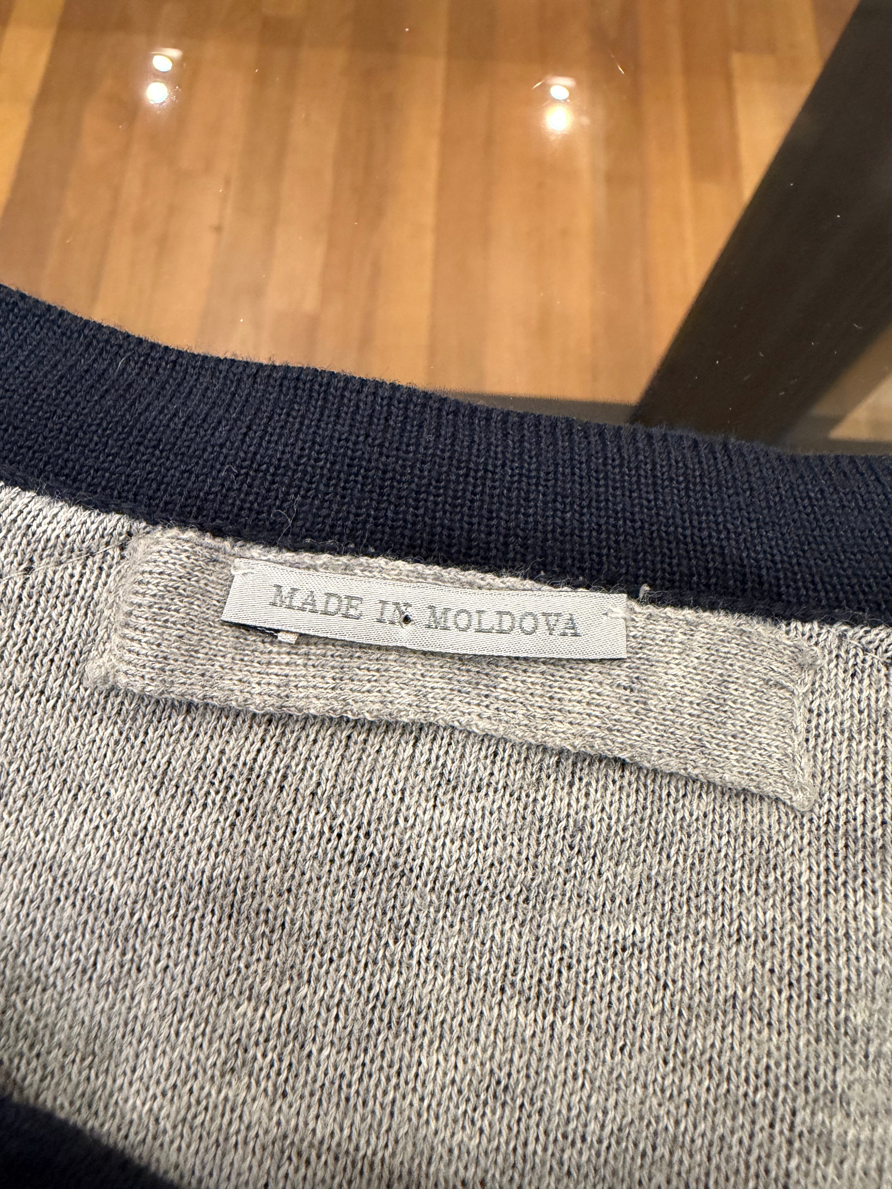 Prada Cotton Fleece ReNylon Sweater - Navy