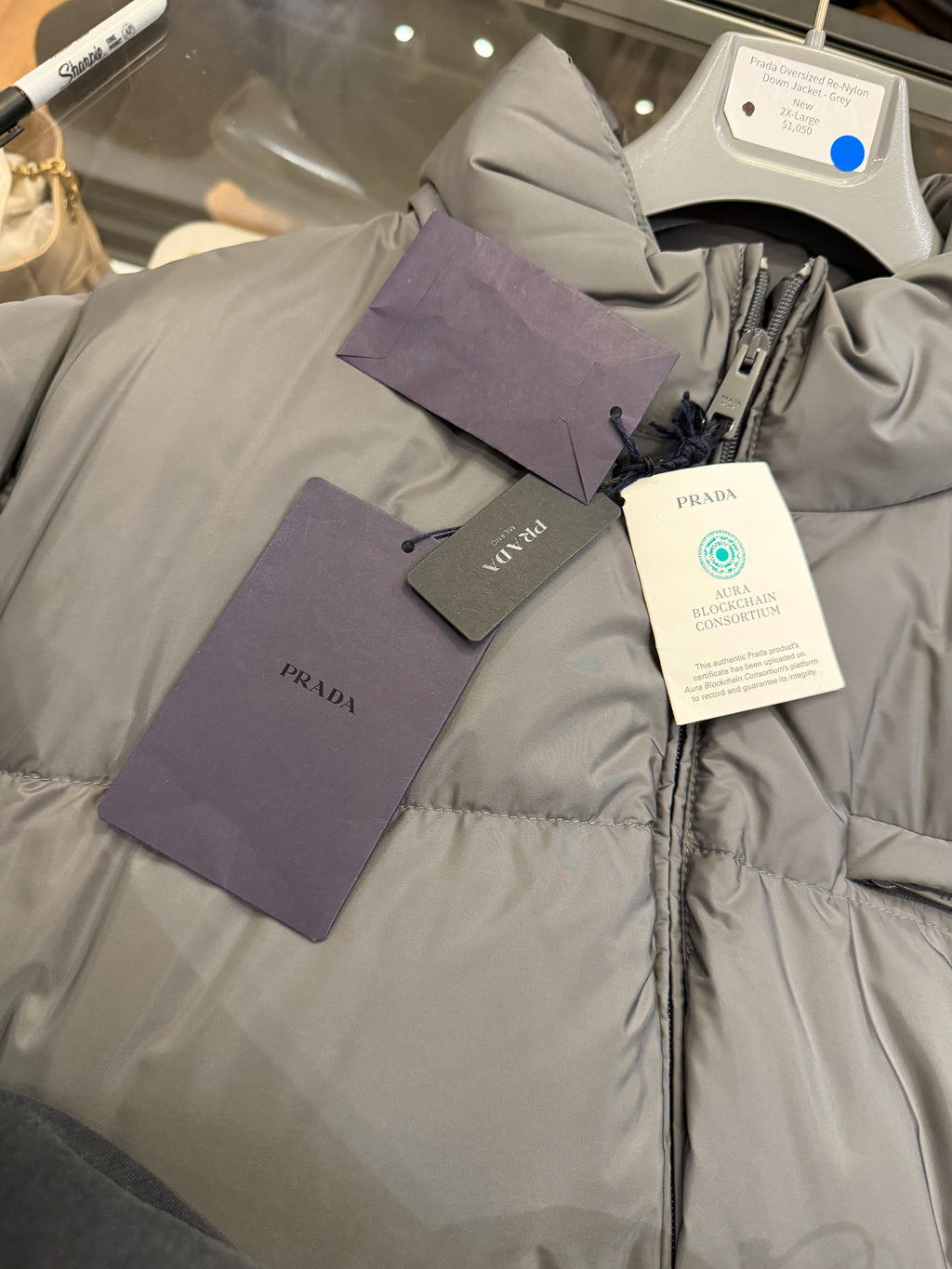 Prada Oversized Re-Nylon
Down Jacket - Grey