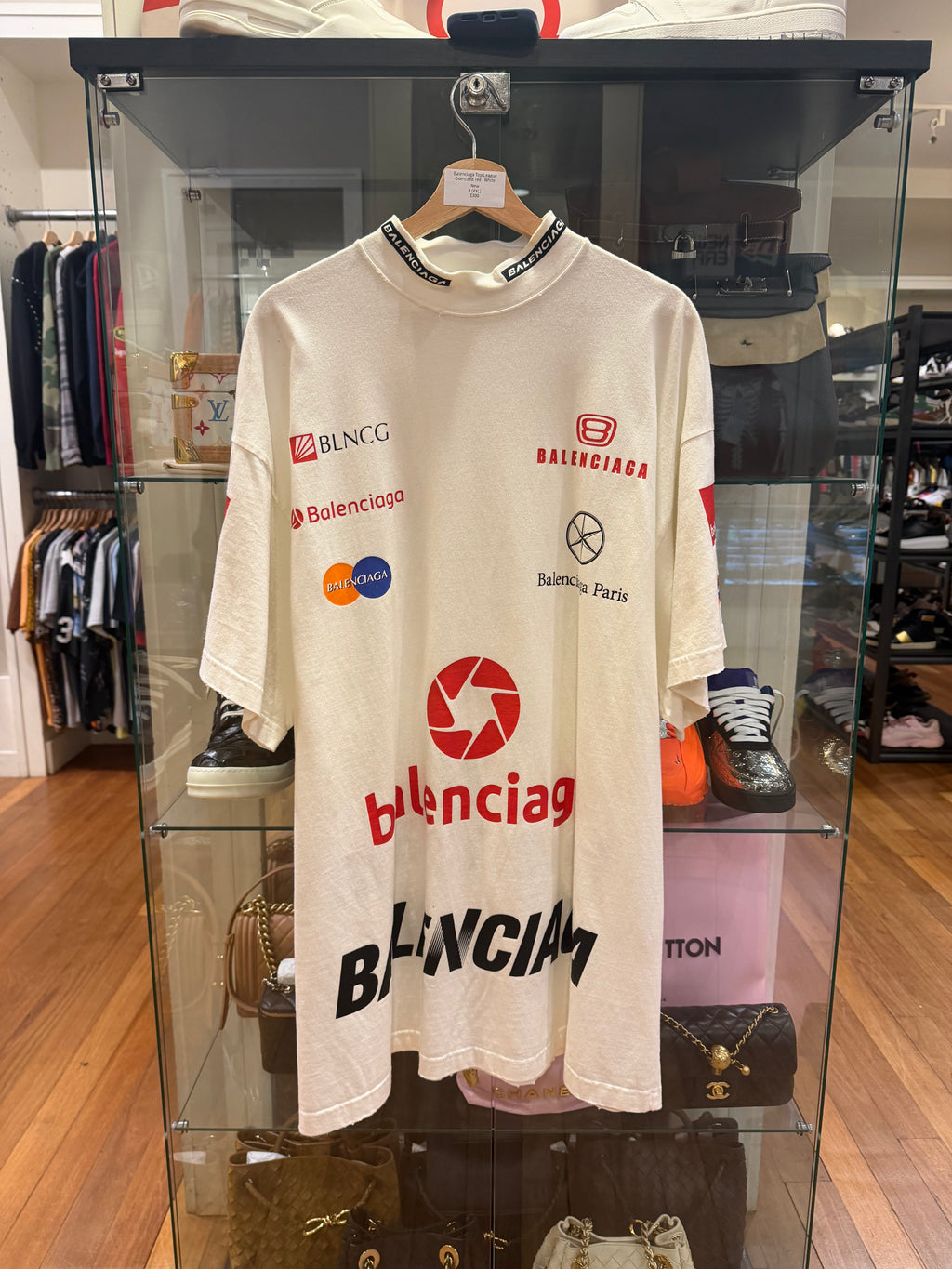 Balenciaga Top League Oversized Tee - White