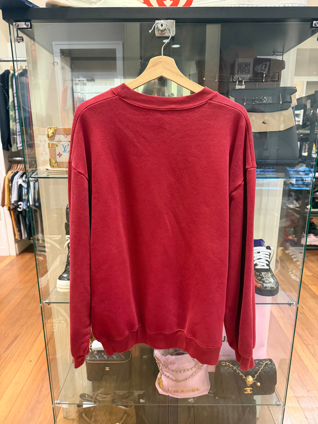 Balenciaga Small Logo Crewneck - Red