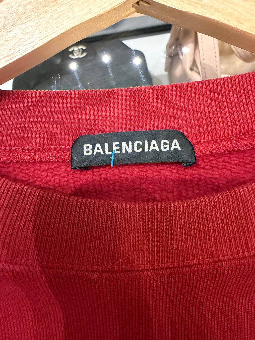 Balenciaga Small Logo Crewneck - Red