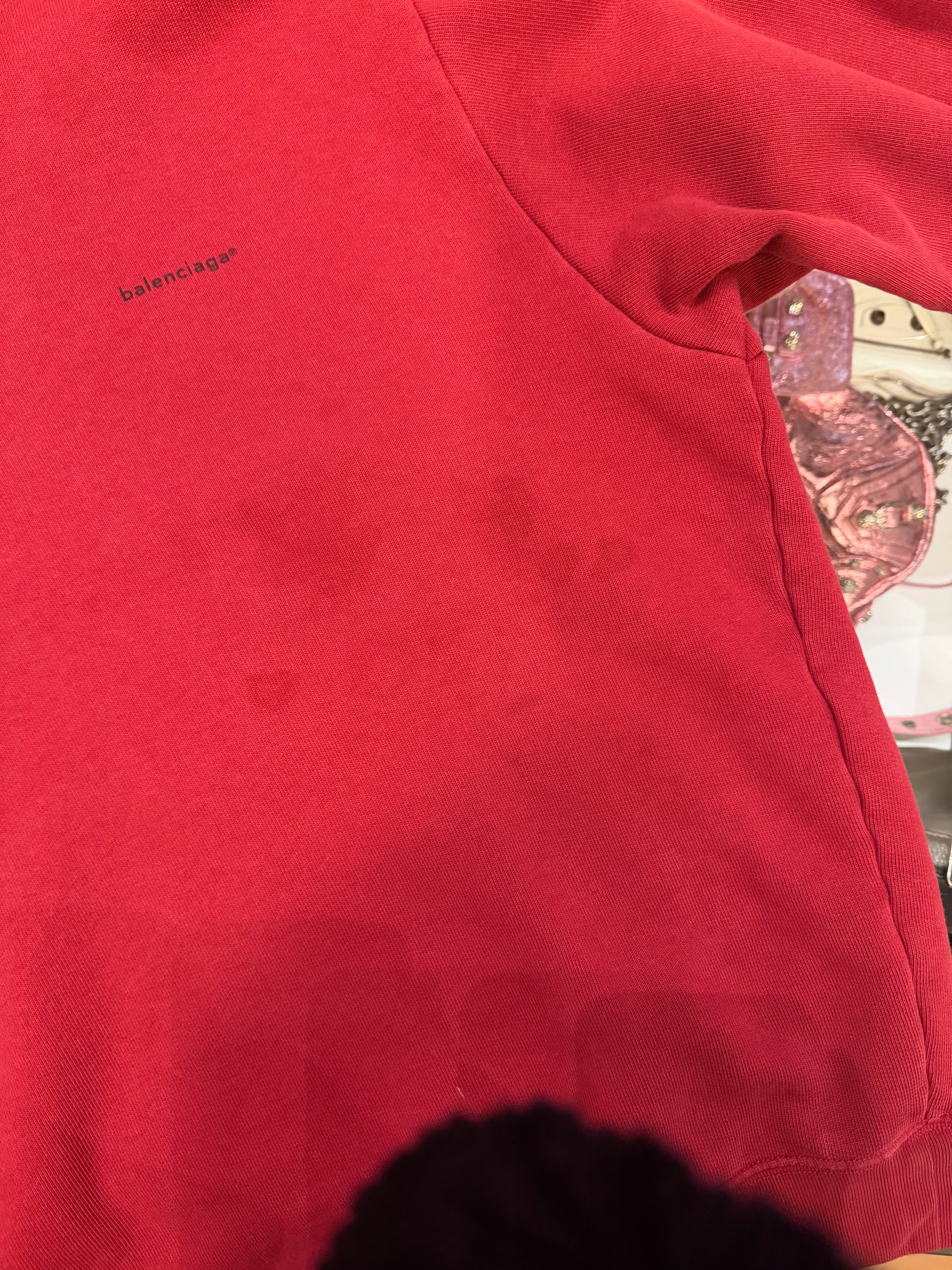 Balenciaga Small Logo Crewneck - Red
