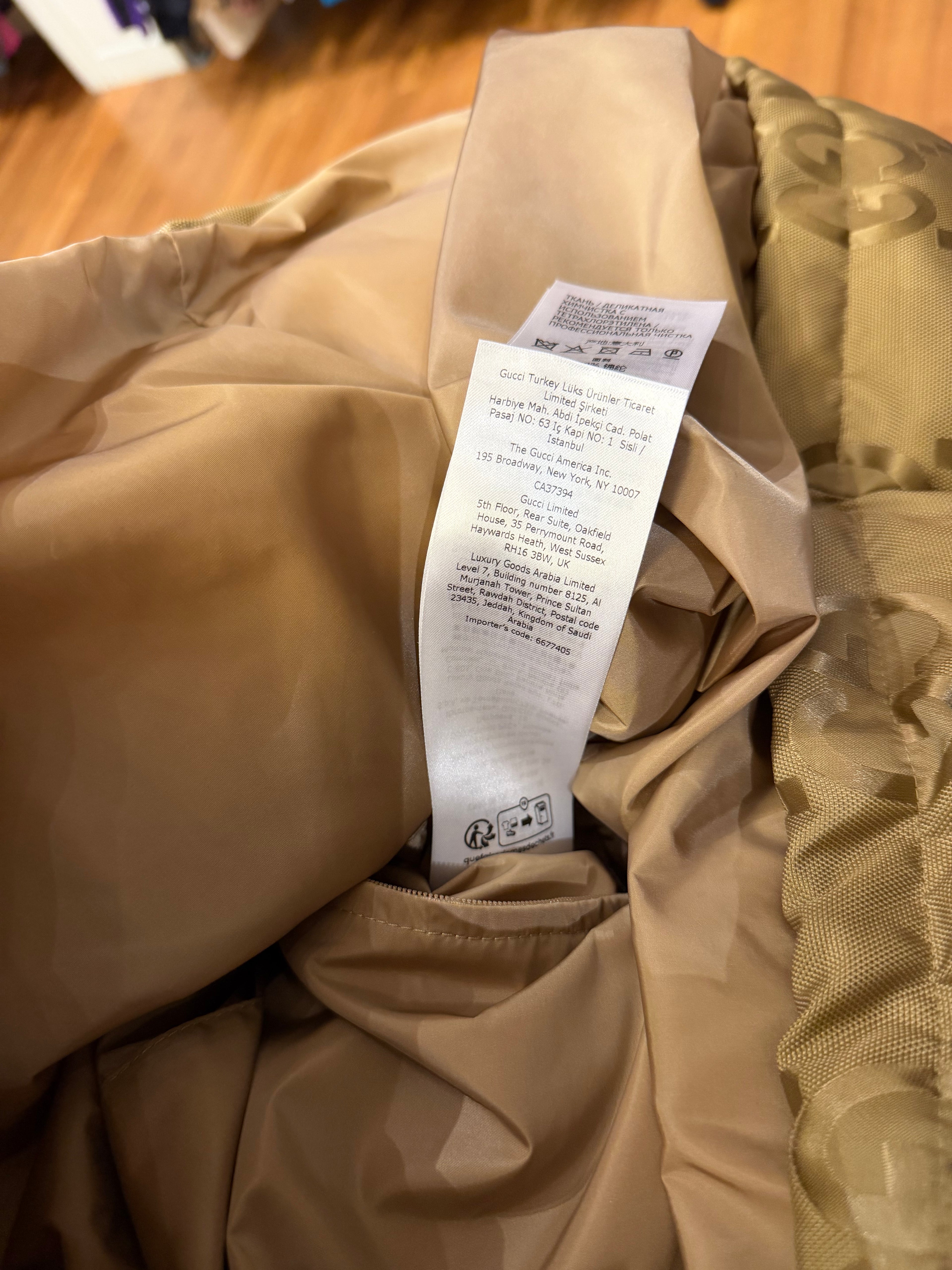 Gucci Jumbo GG Jaquard
Canvas Down Jacket