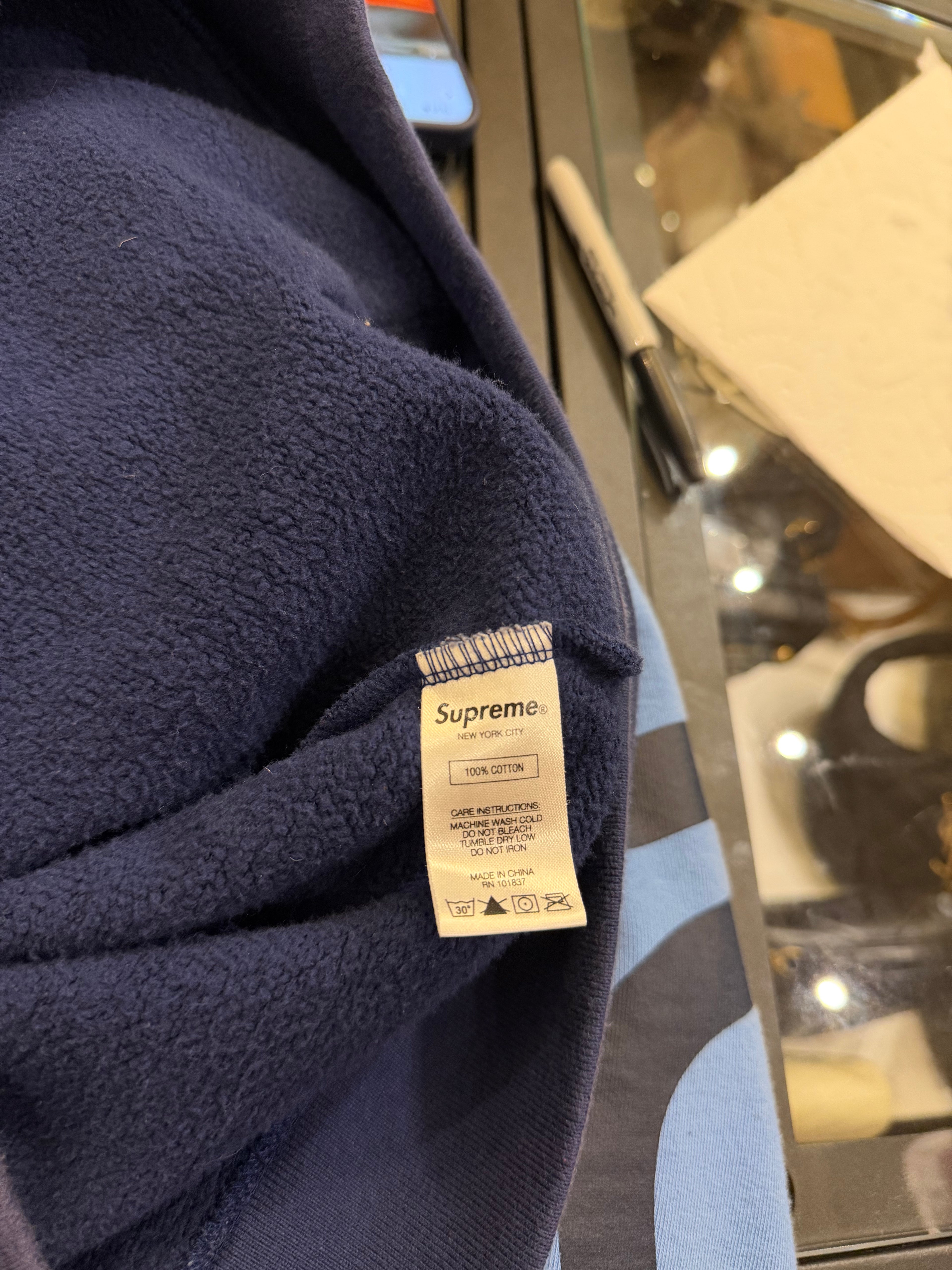 Supreme Big Logo Paneled
Zip Up Hoodie - Blue