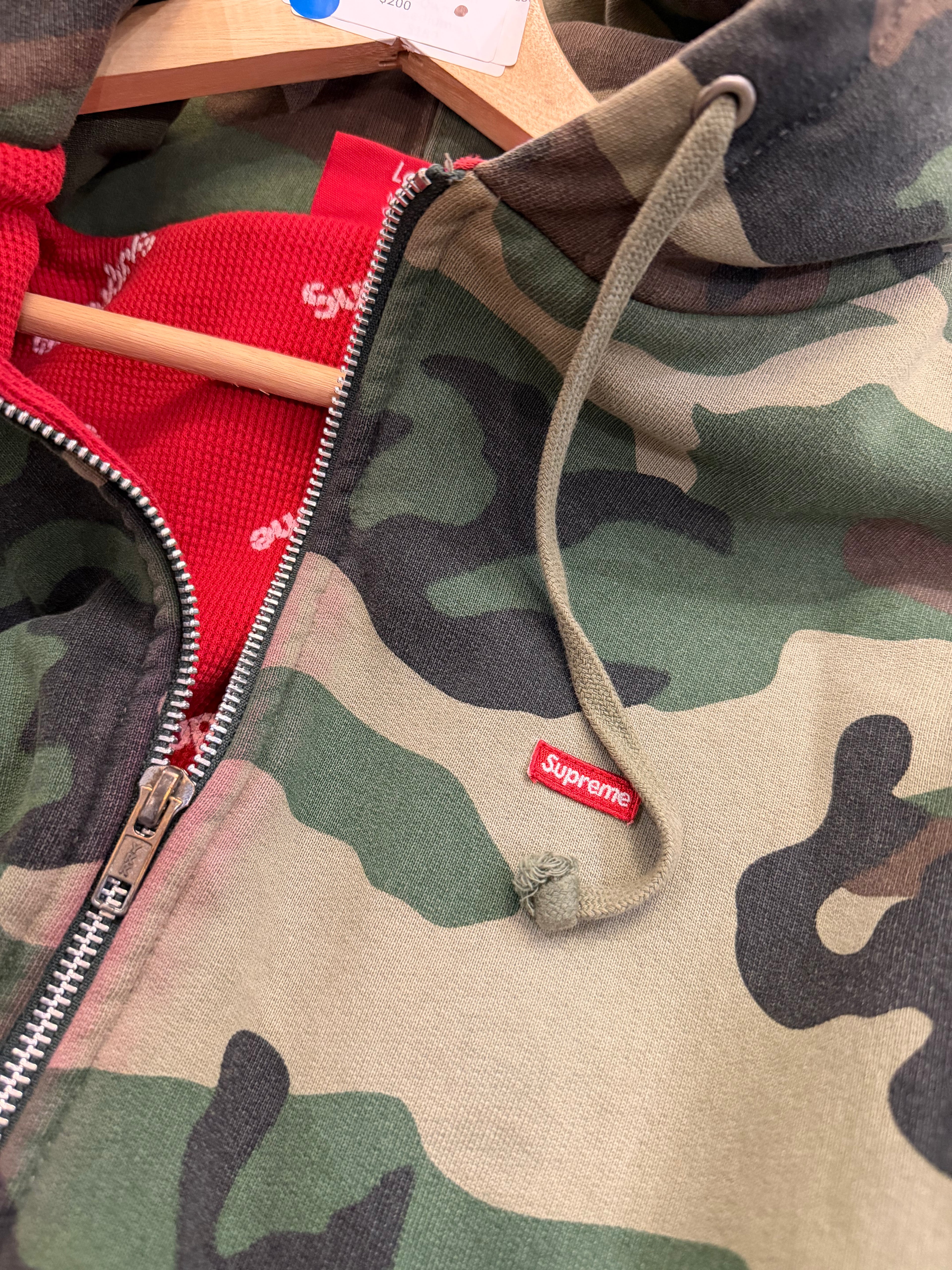 Supreme Small Box Logo Thermal Lined Zip Up- Camo