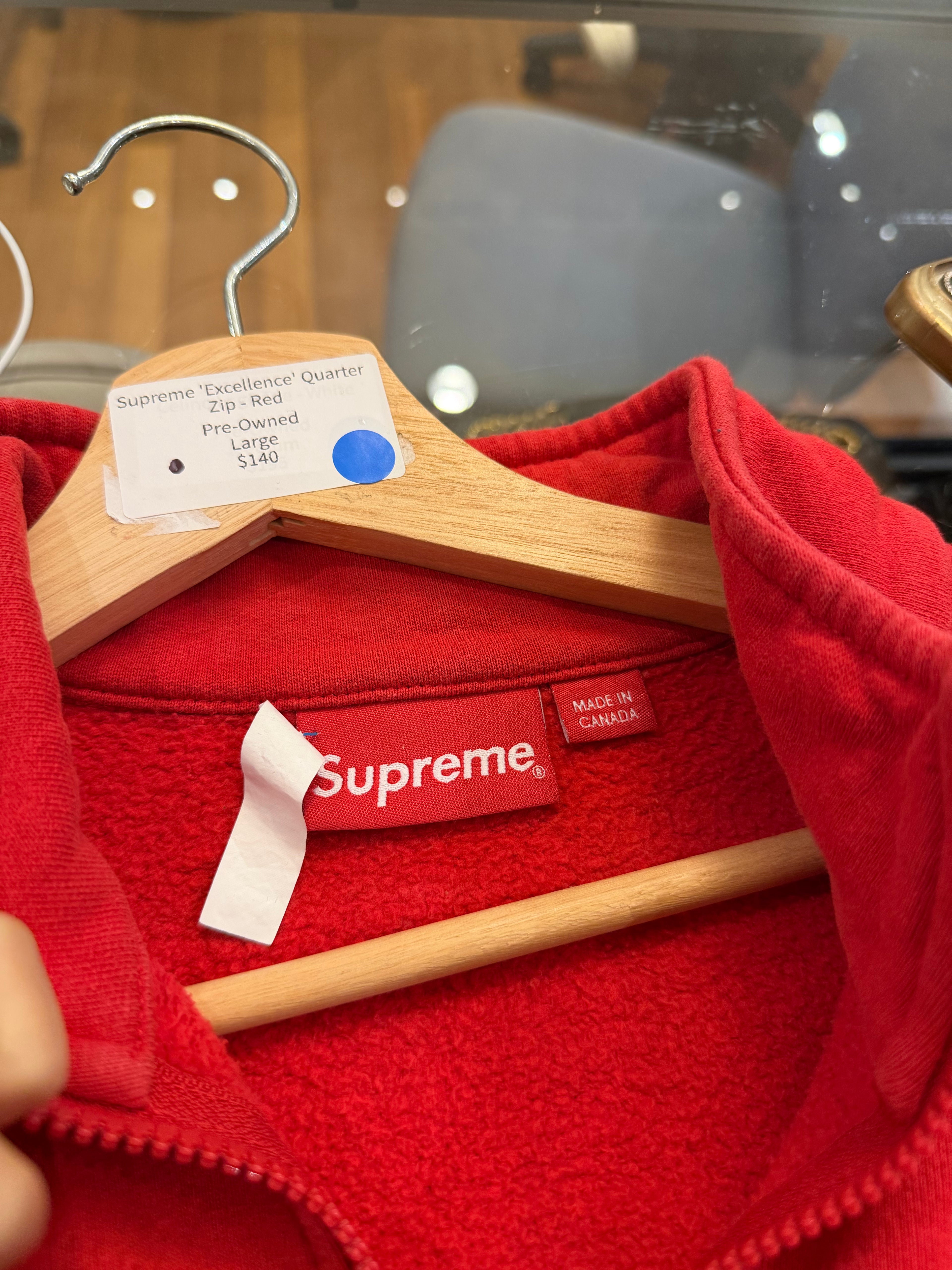 Supreme ‘Excellence’ Quarter Zip- Red