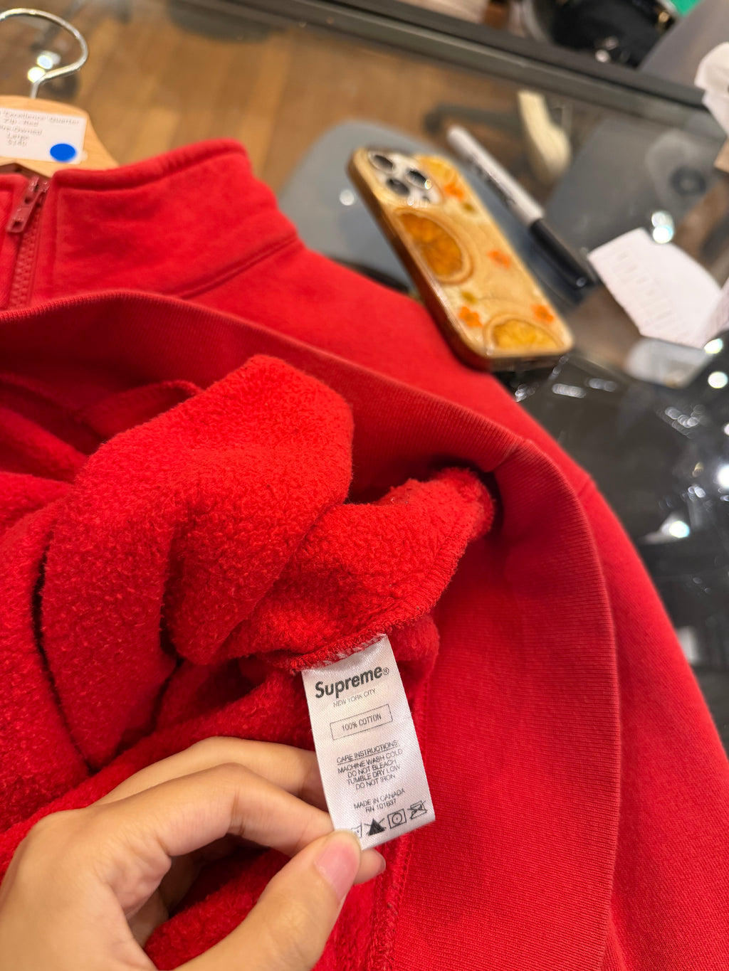Supreme ‘Excellence’ Quarter Zip- Red