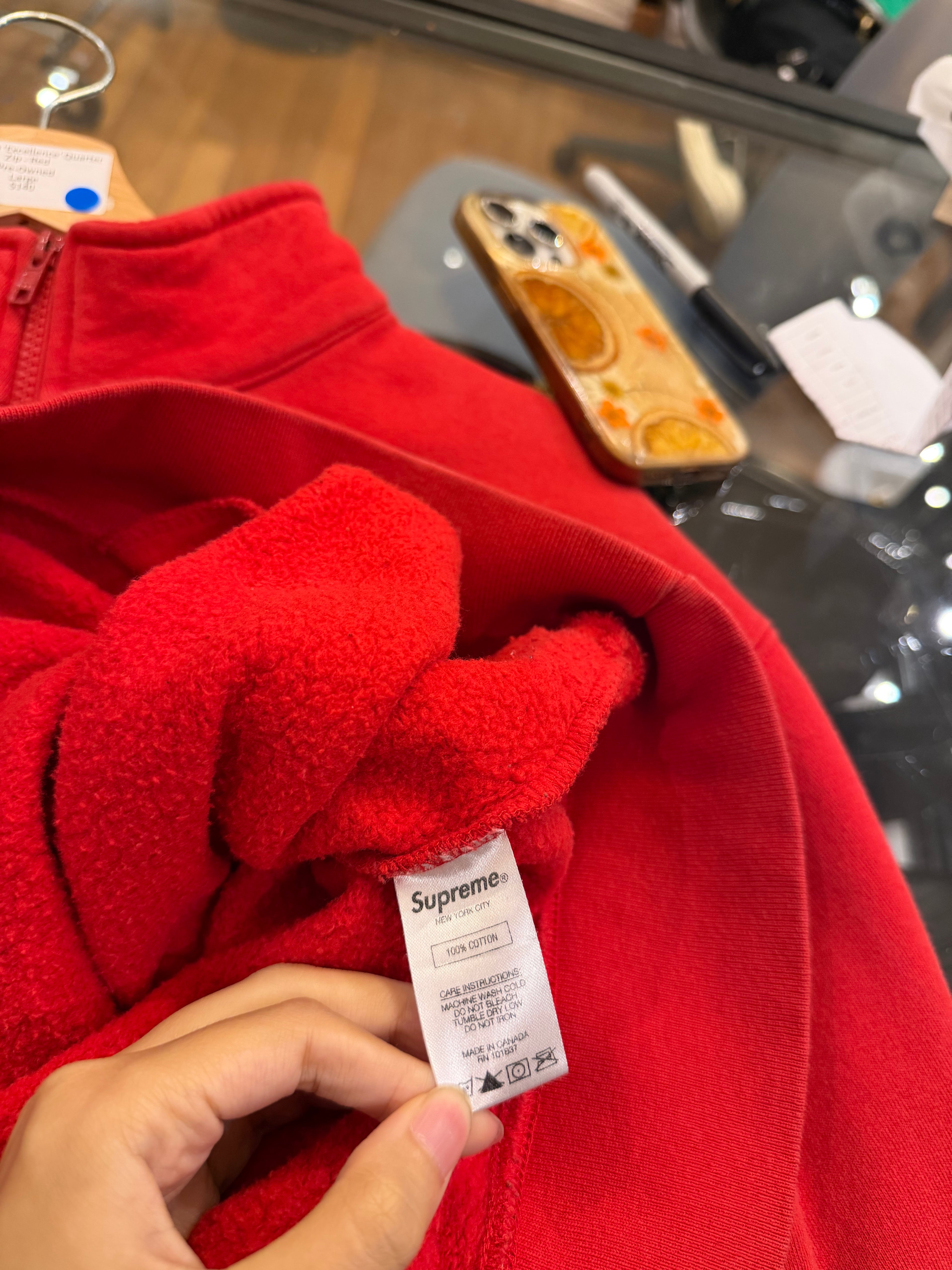 Supreme ‘Excellence’ Quarter Zip- Red