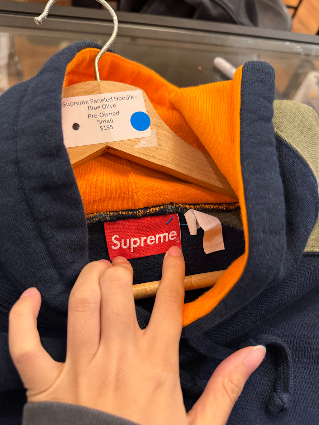 Supreme Paneled Hoodie -
Blue Olive