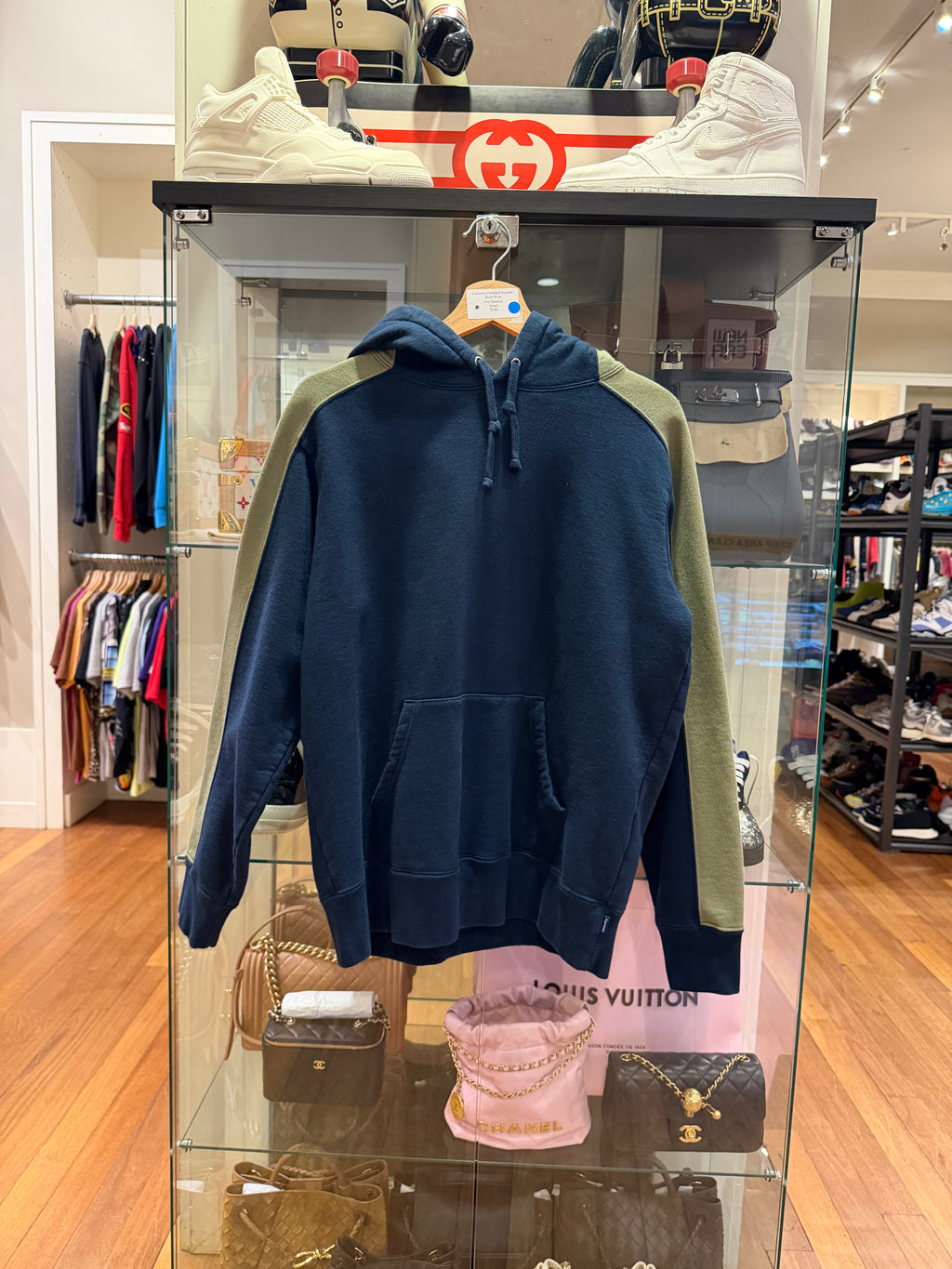 Supreme Paneled Hoodie -
Blue Olive