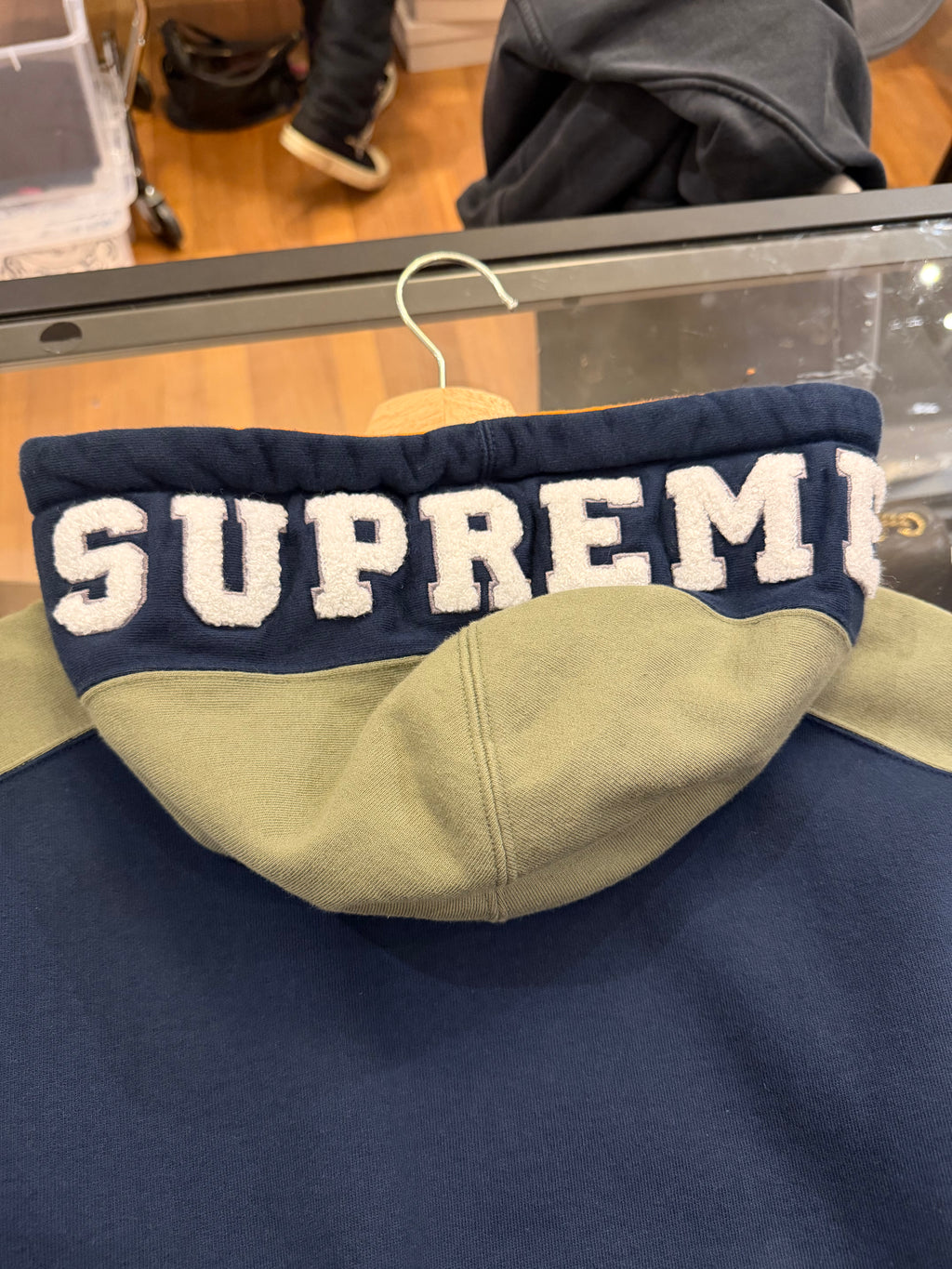Supreme Paneled Hoodie -
Blue Olive