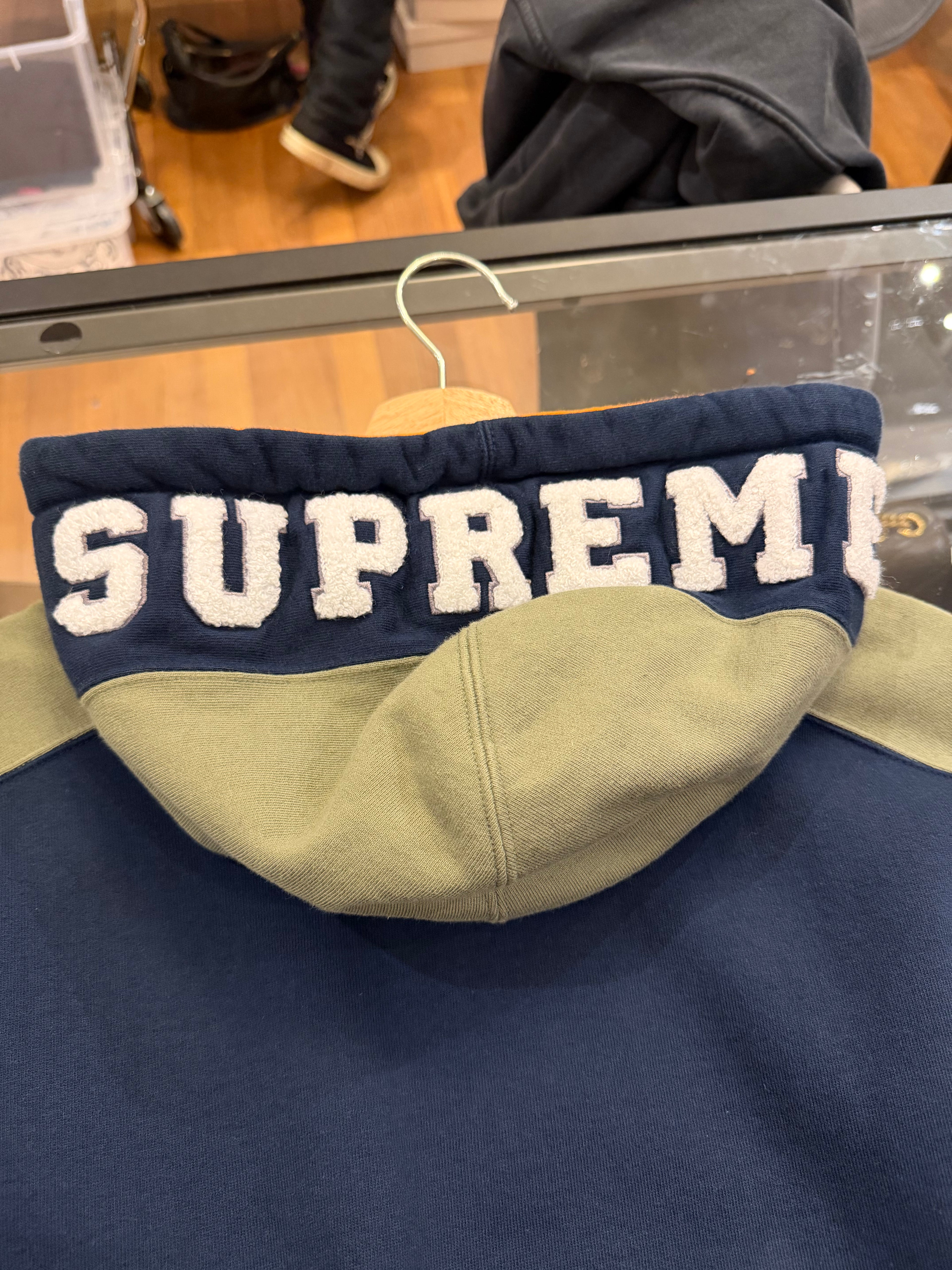 Supreme Paneled Hoodie -
Blue Olive