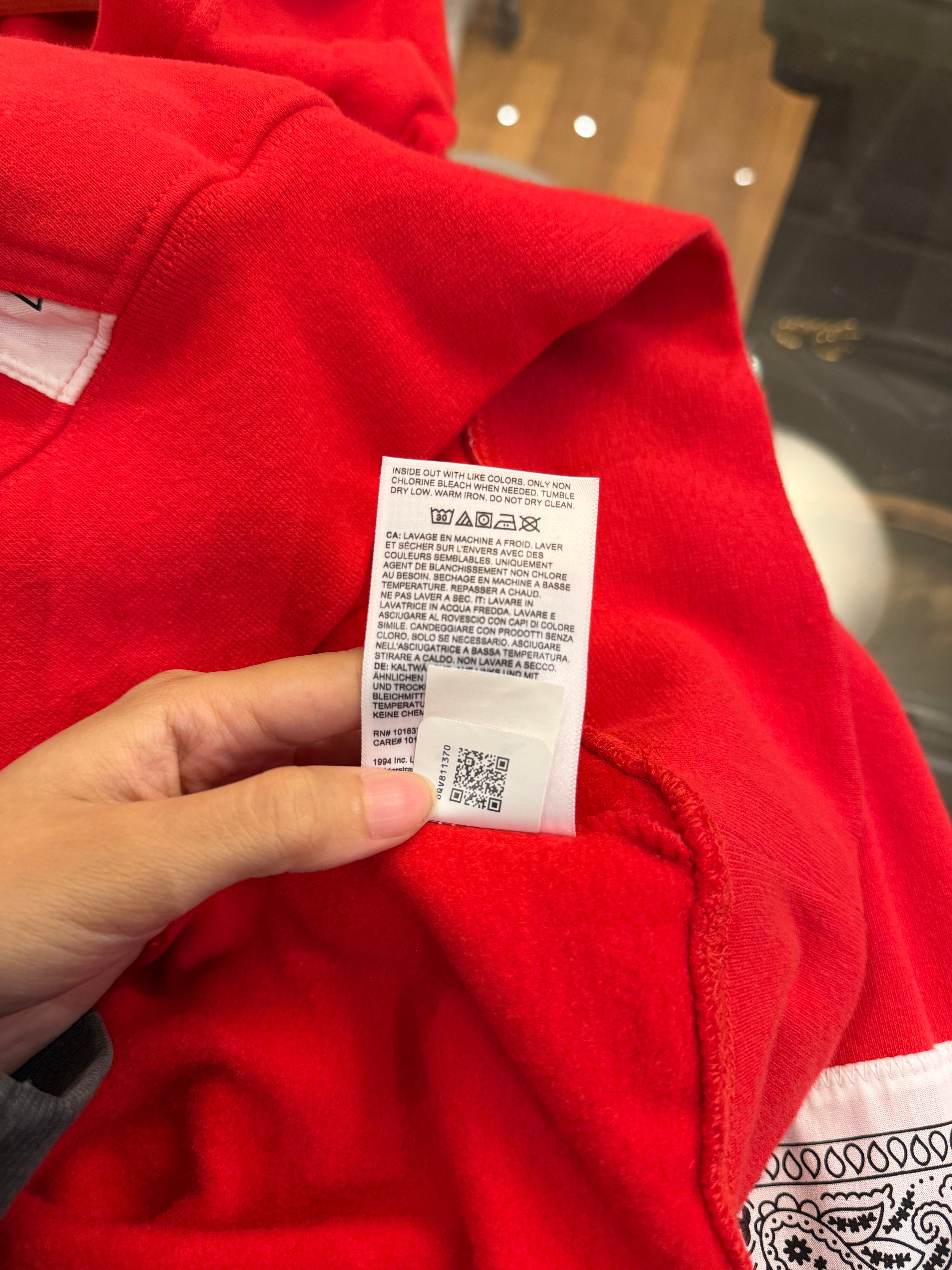 Supreme x North Face Bandana Print Hoodie -Red/Paisley
