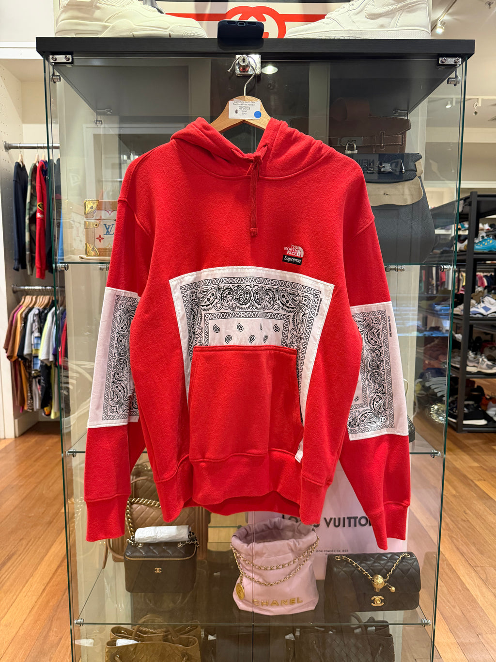Supreme x North Face Bandana Print Hoodie -Red/Paisley