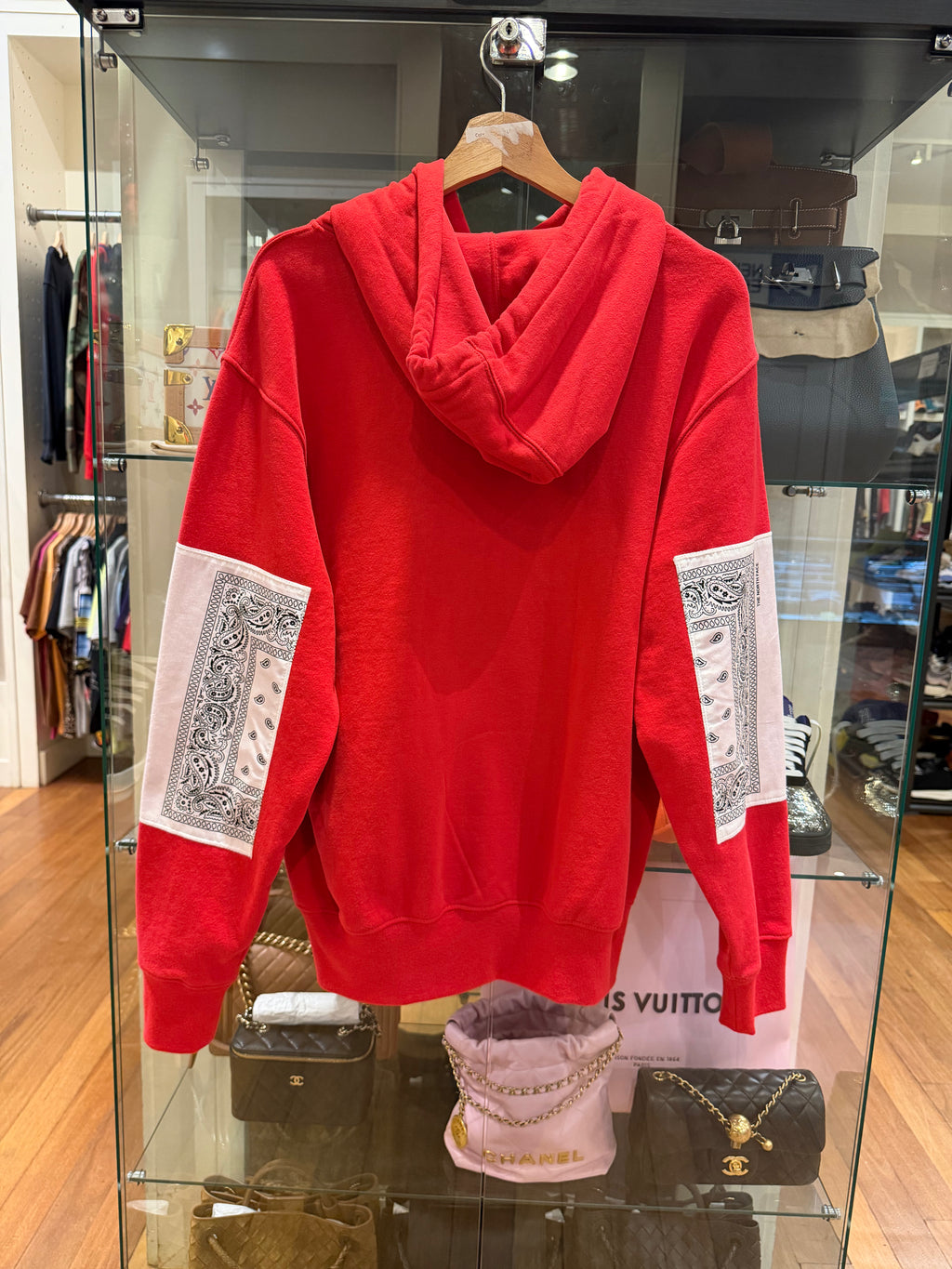 Supreme x North Face Bandana Print Hoodie -Red/Paisley