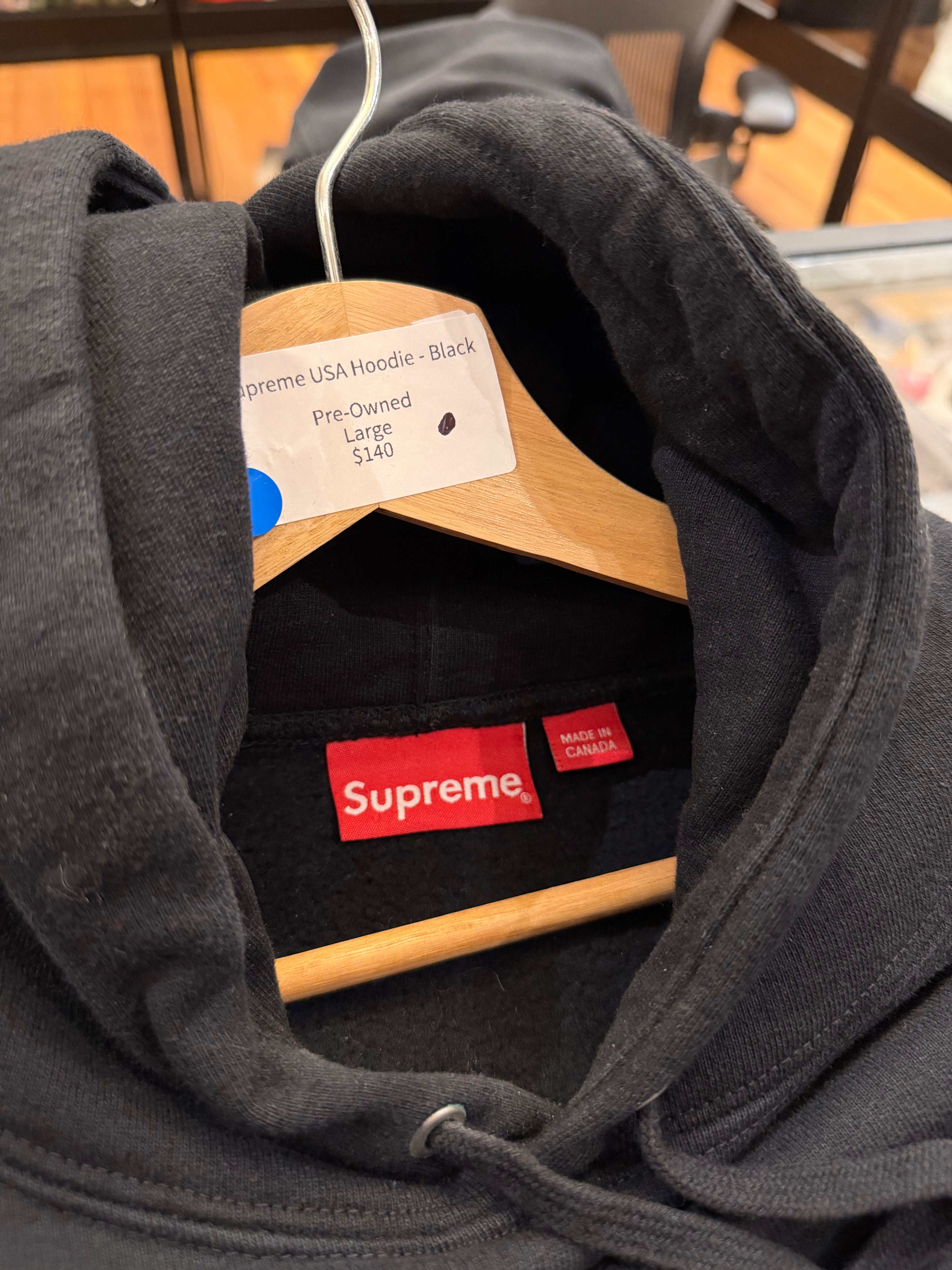 Supreme USA Hoodie - Black