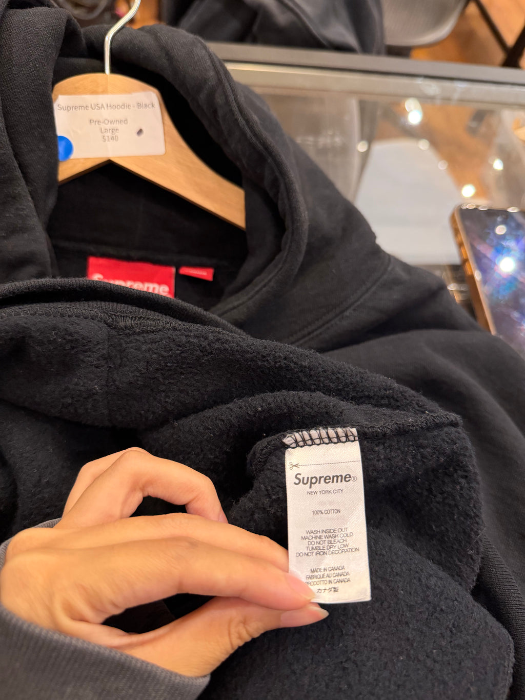 Supreme USA Hoodie - Black