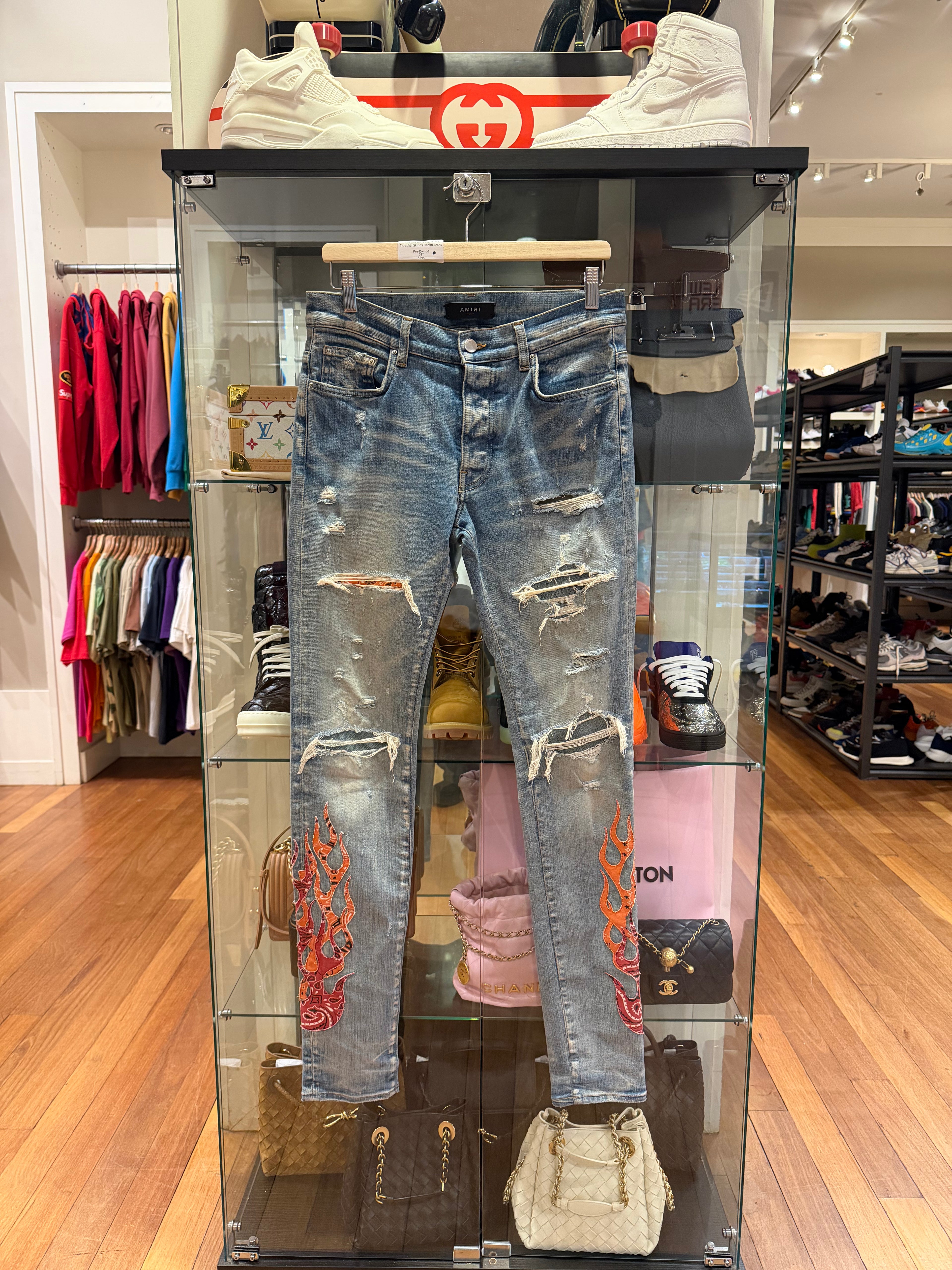 Amiri Red Bandana Flame
Thrasher Skinny Denim Jeans