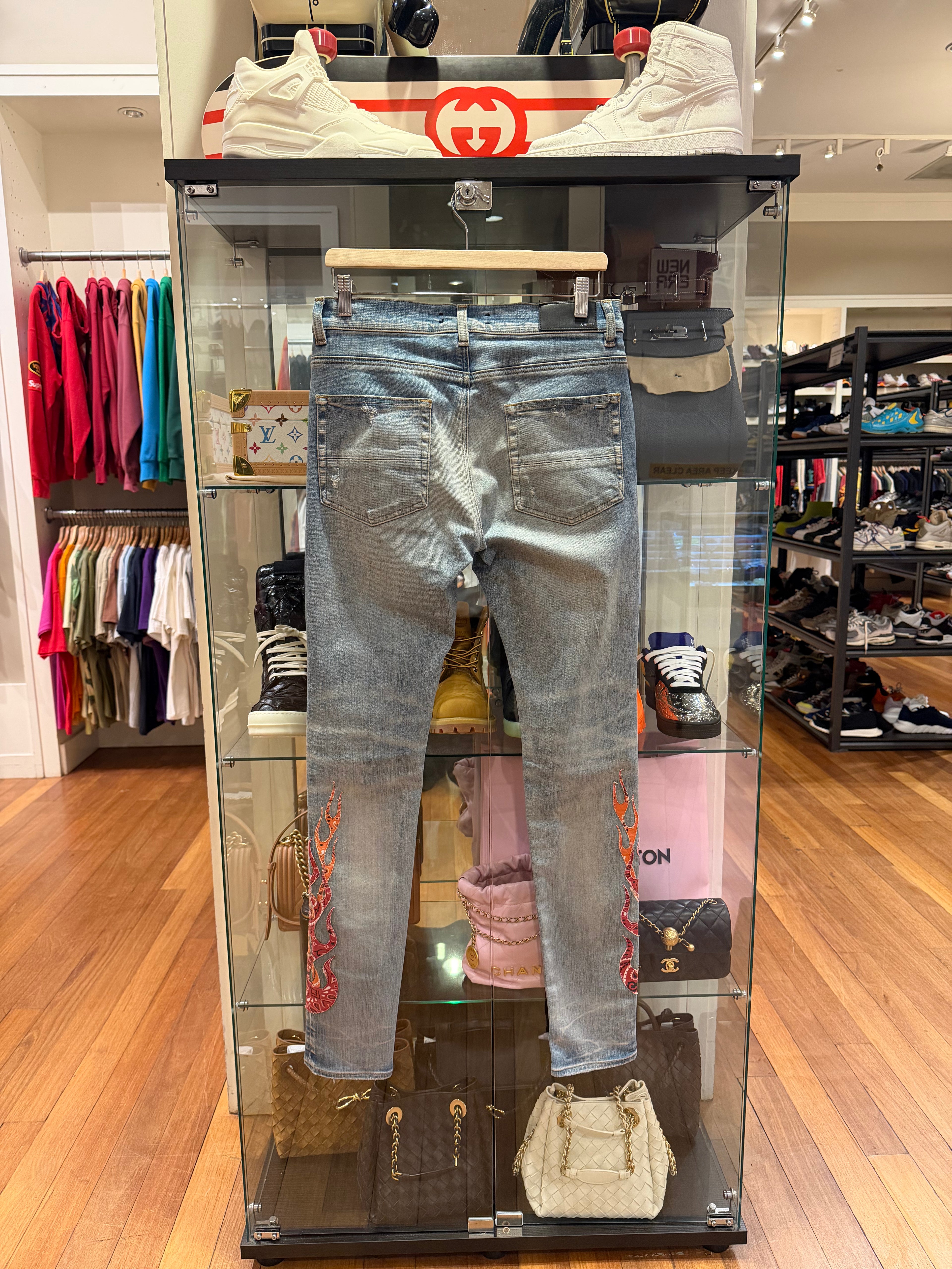 Amiri Red Bandana Flame
Thrasher Skinny Denim Jeans