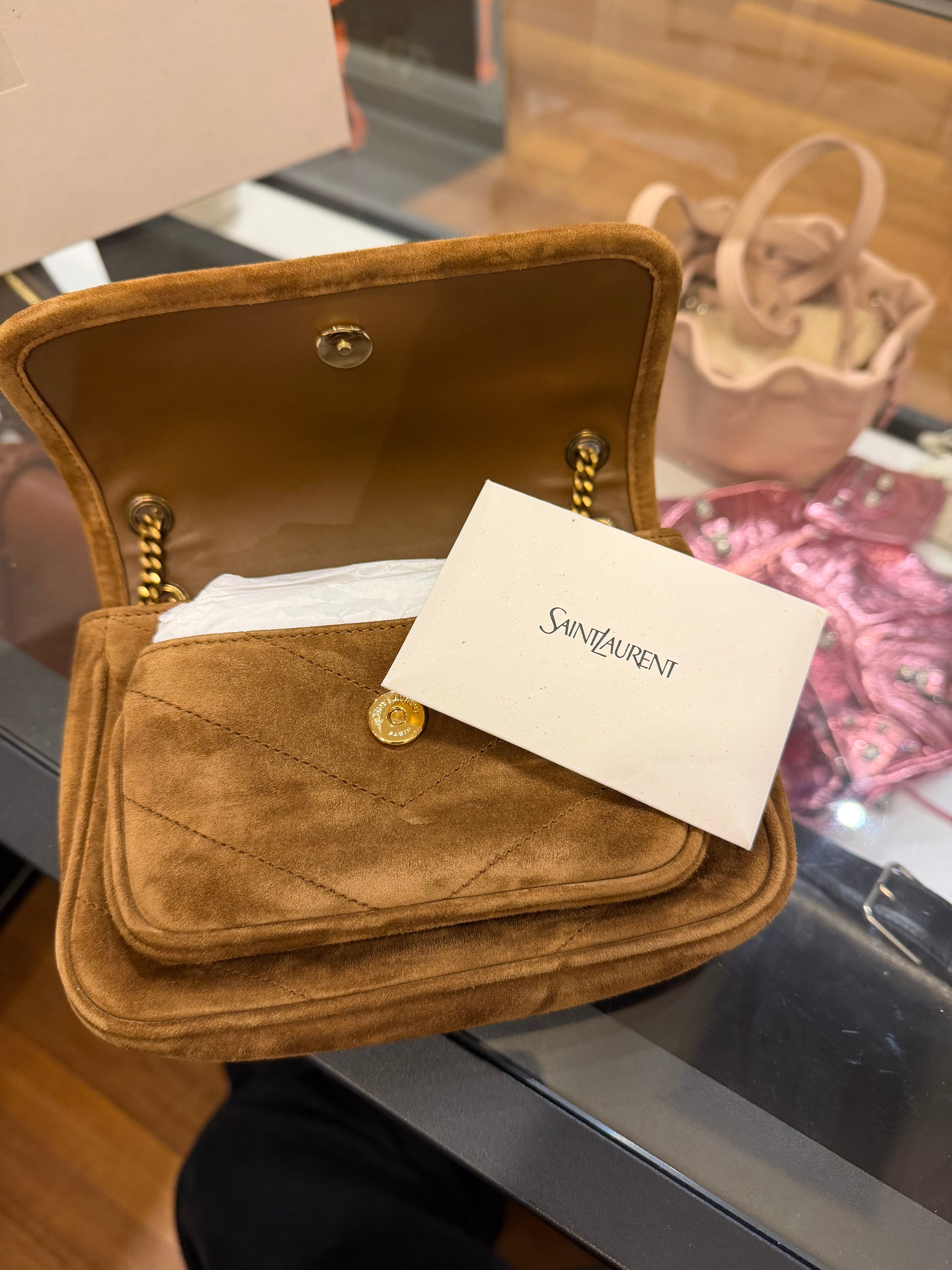 Saint Laurent Mini Niki Suede Shoulder Bag