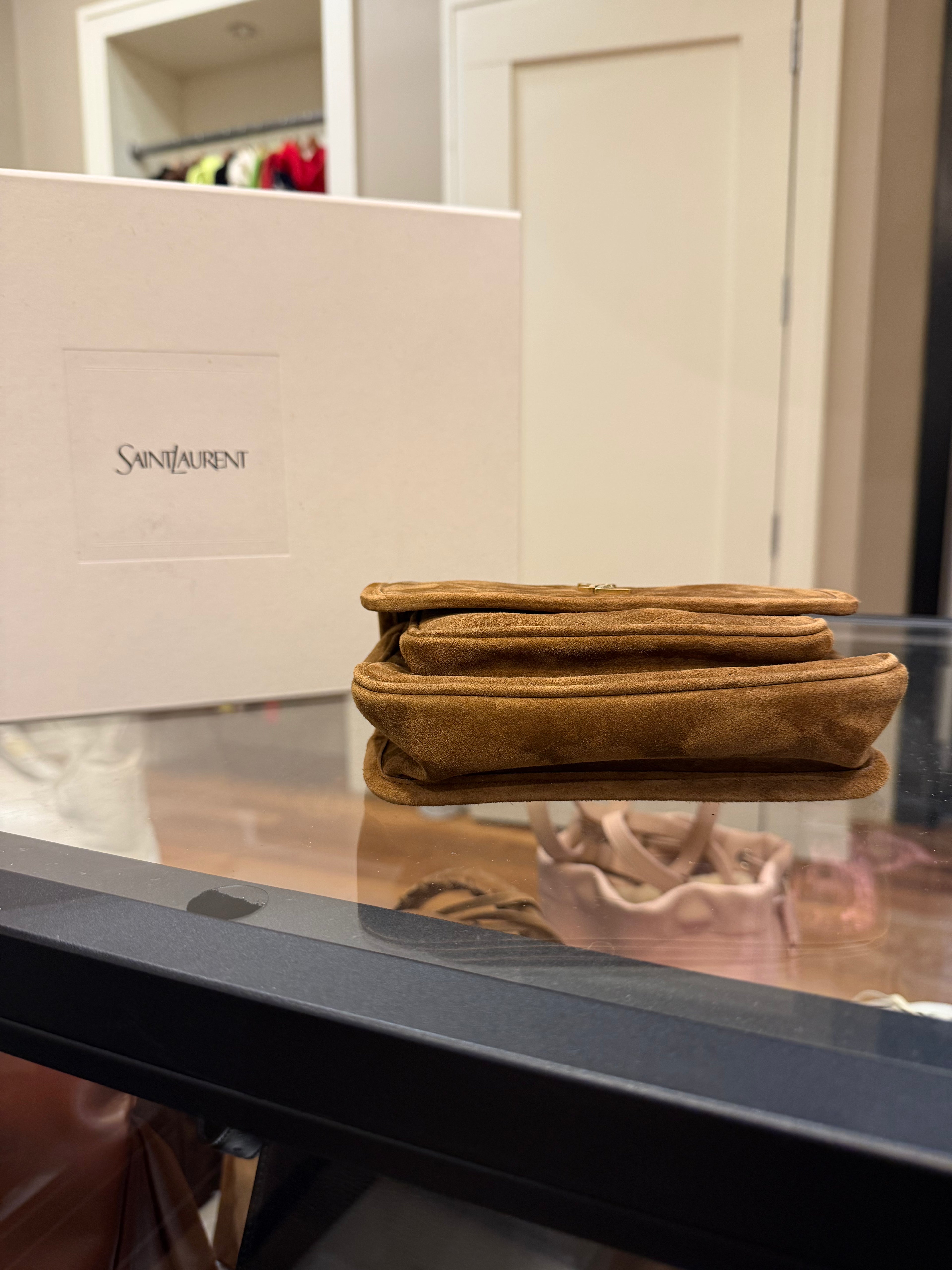 Saint Laurent Mini Niki Suede Shoulder Bag