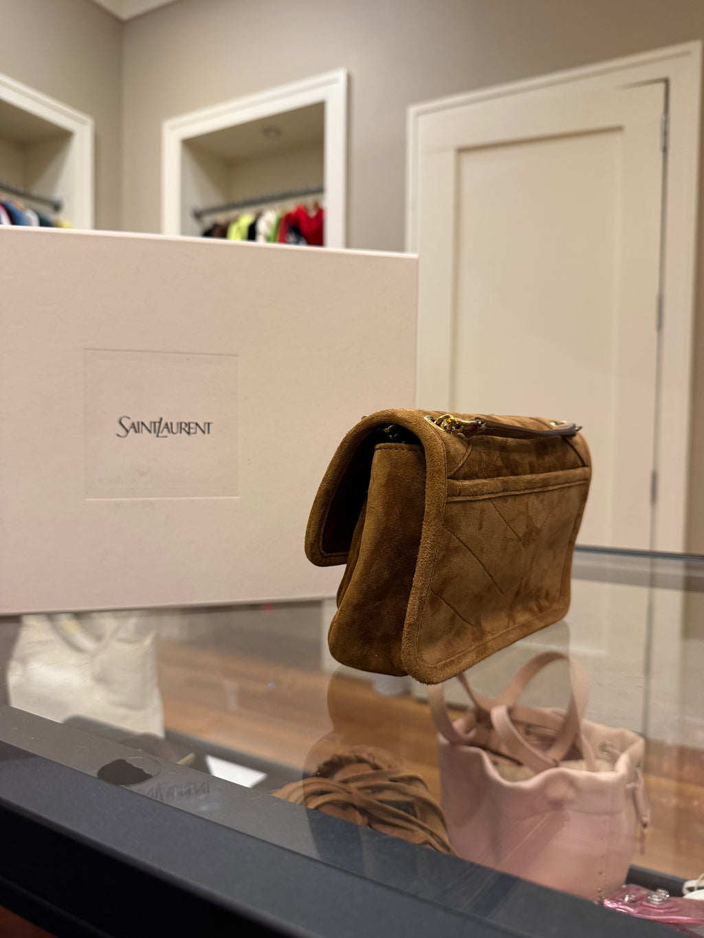 Saint Laurent Mini Niki Suede Shoulder Bag