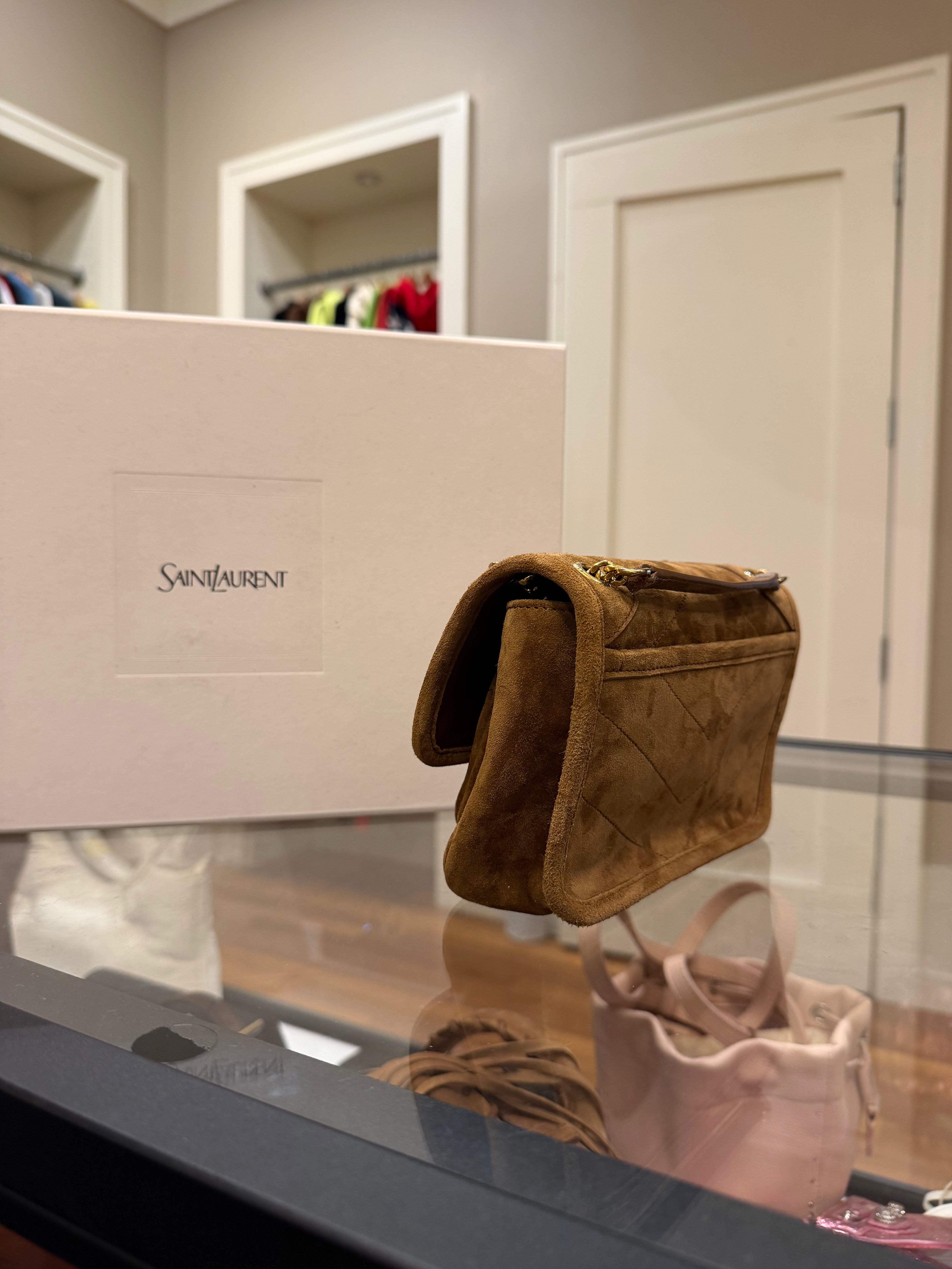 Saint Laurent Mini Niki Suede Shoulder Bag