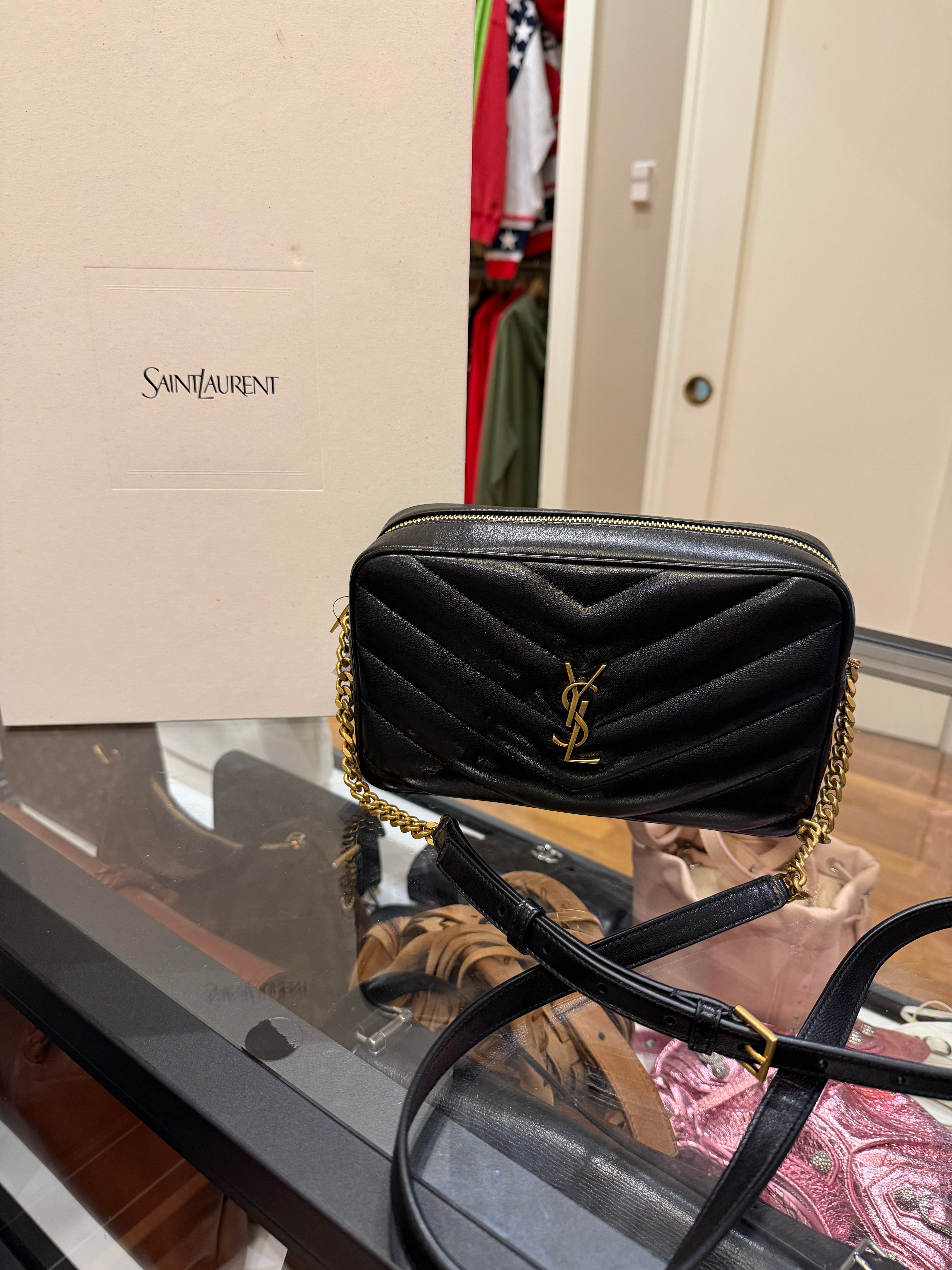 Saint Laurent LouLou Chevron Quilted Crossbody Bag