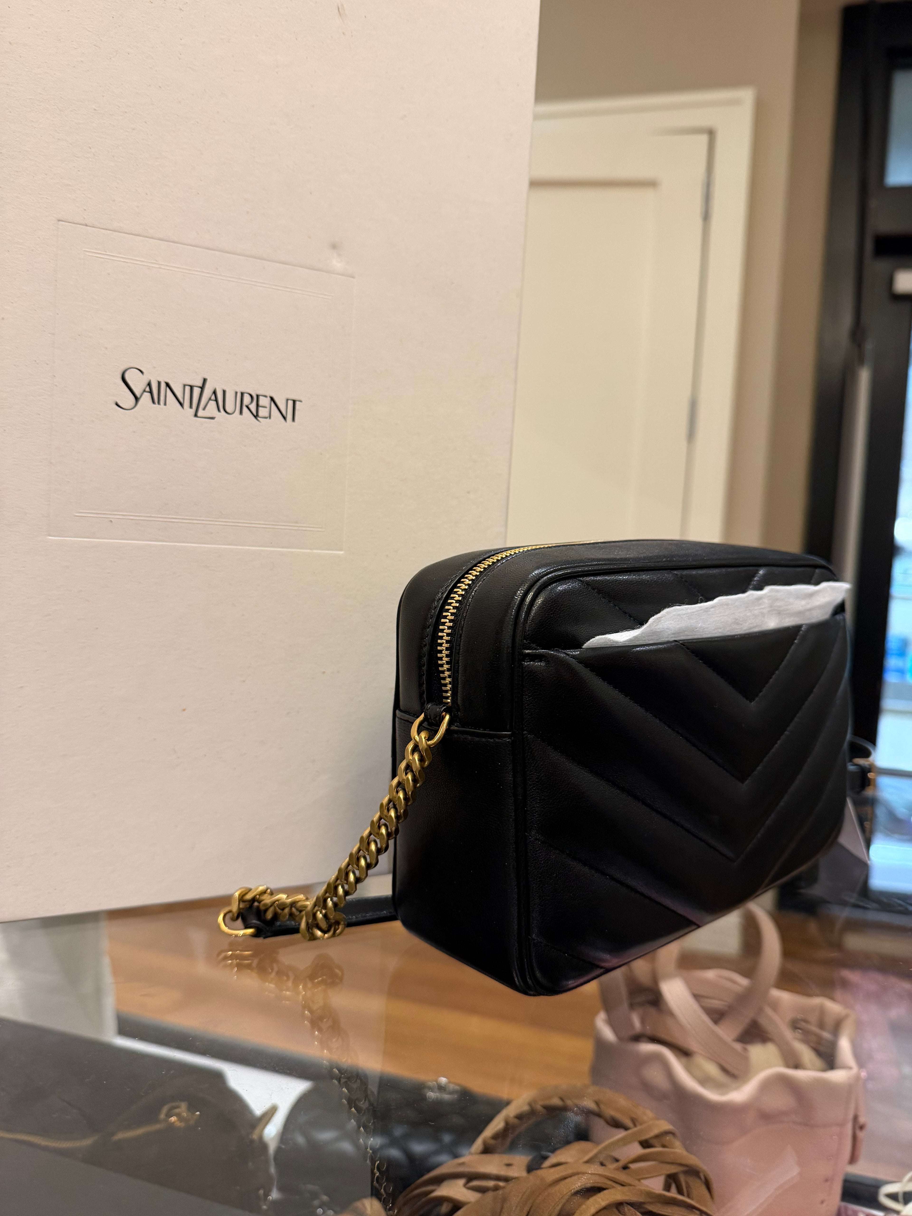 Saint Laurent LouLou Chevron Quilted Crossbody Bag
