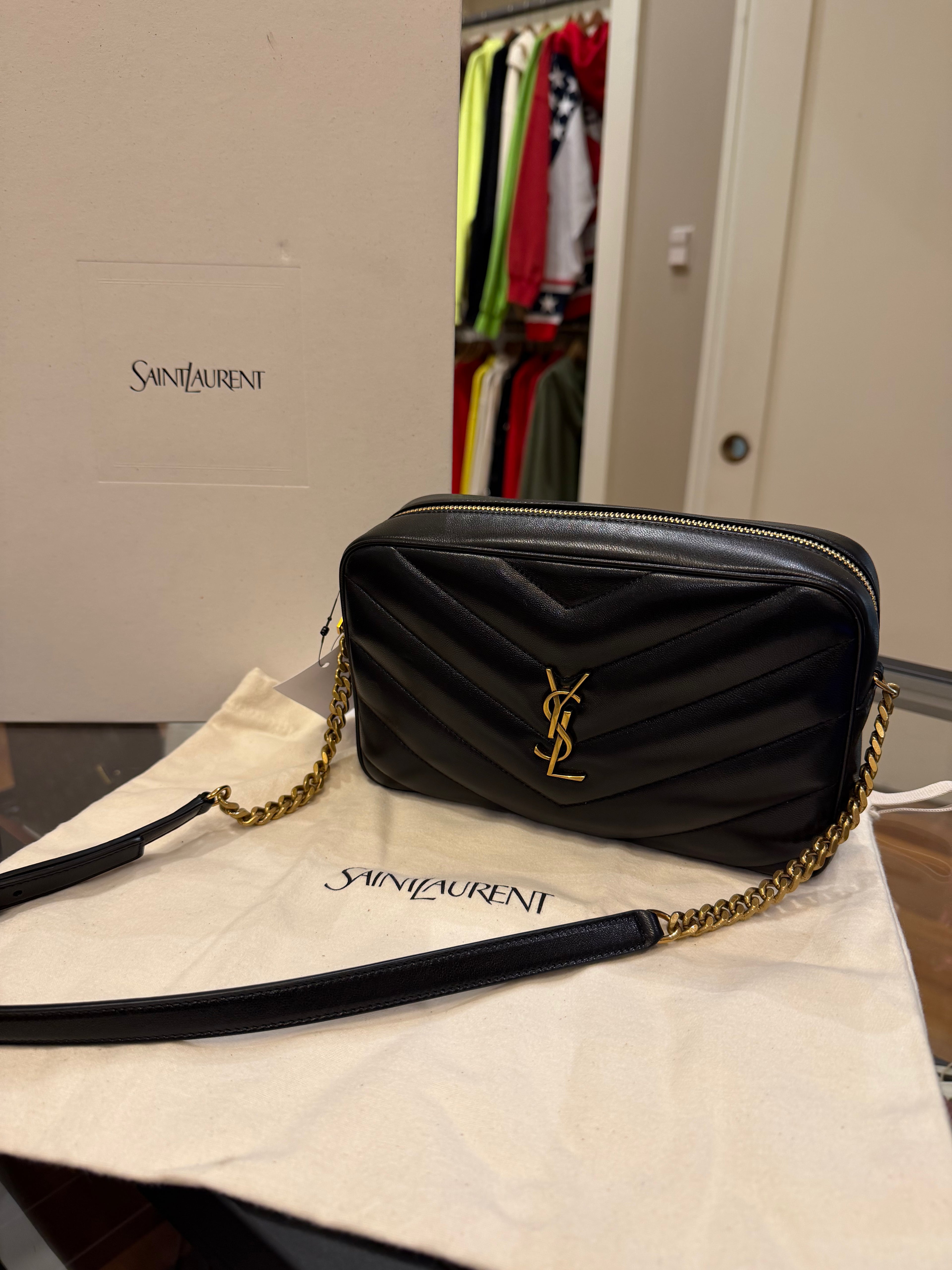 Saint Laurent LouLou Chevron Quilted Crossbody Bag