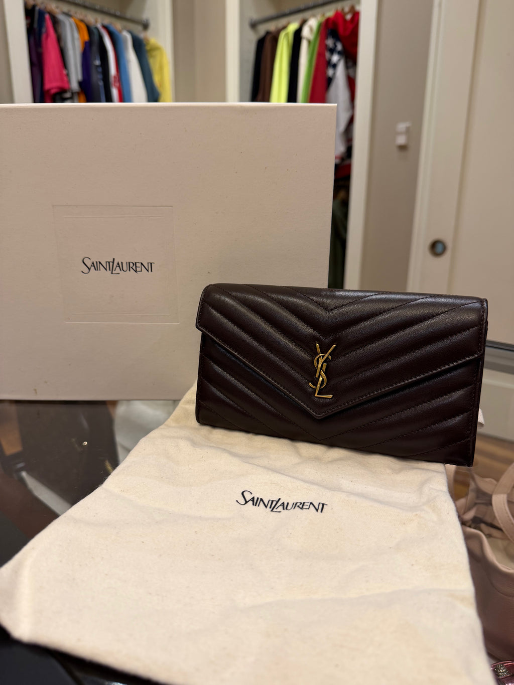 Saint Laurent Cassandre Matalasse Leather Wallet