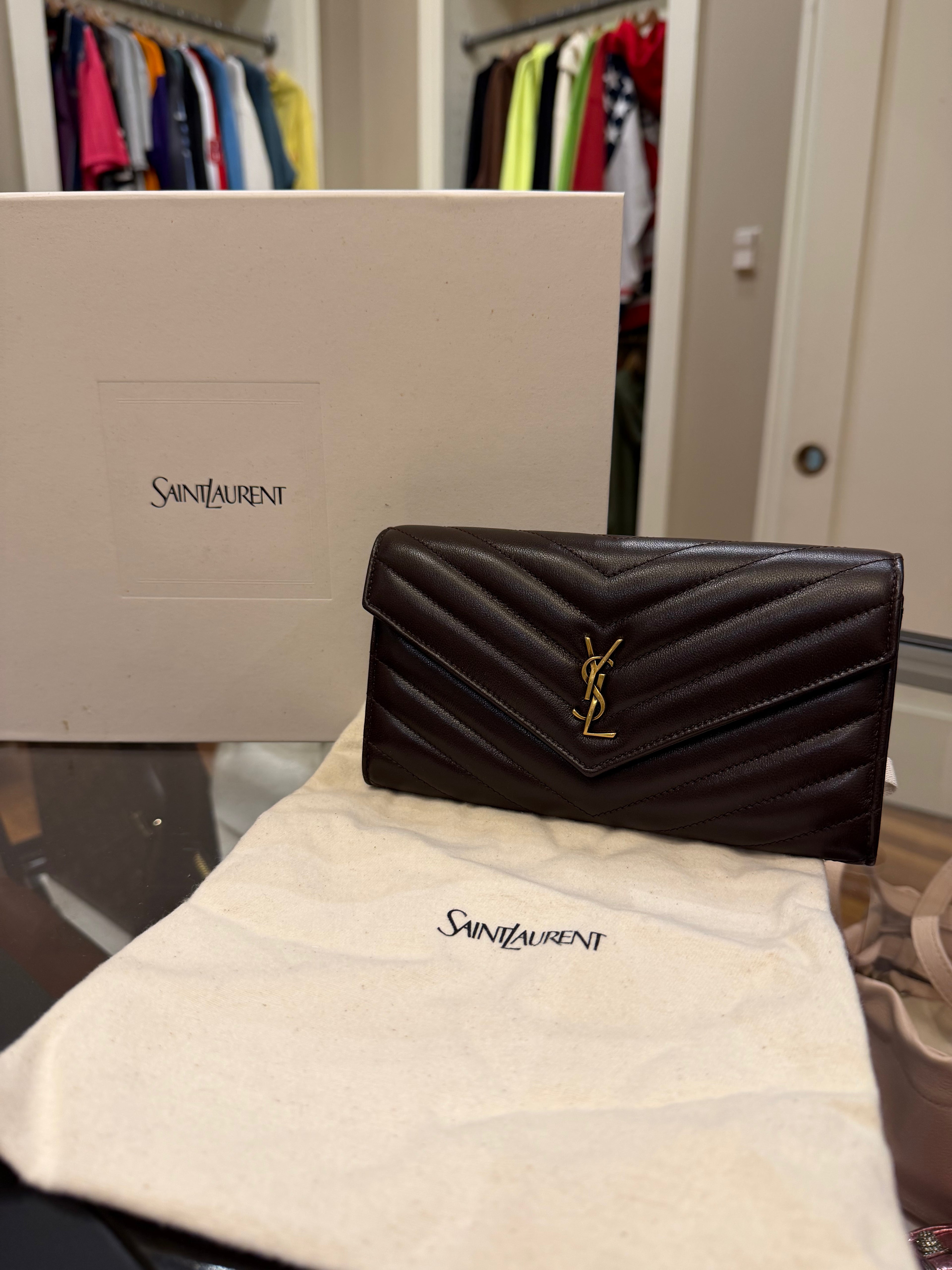 Saint Laurent Cassandre Matalasse Leather Wallet
