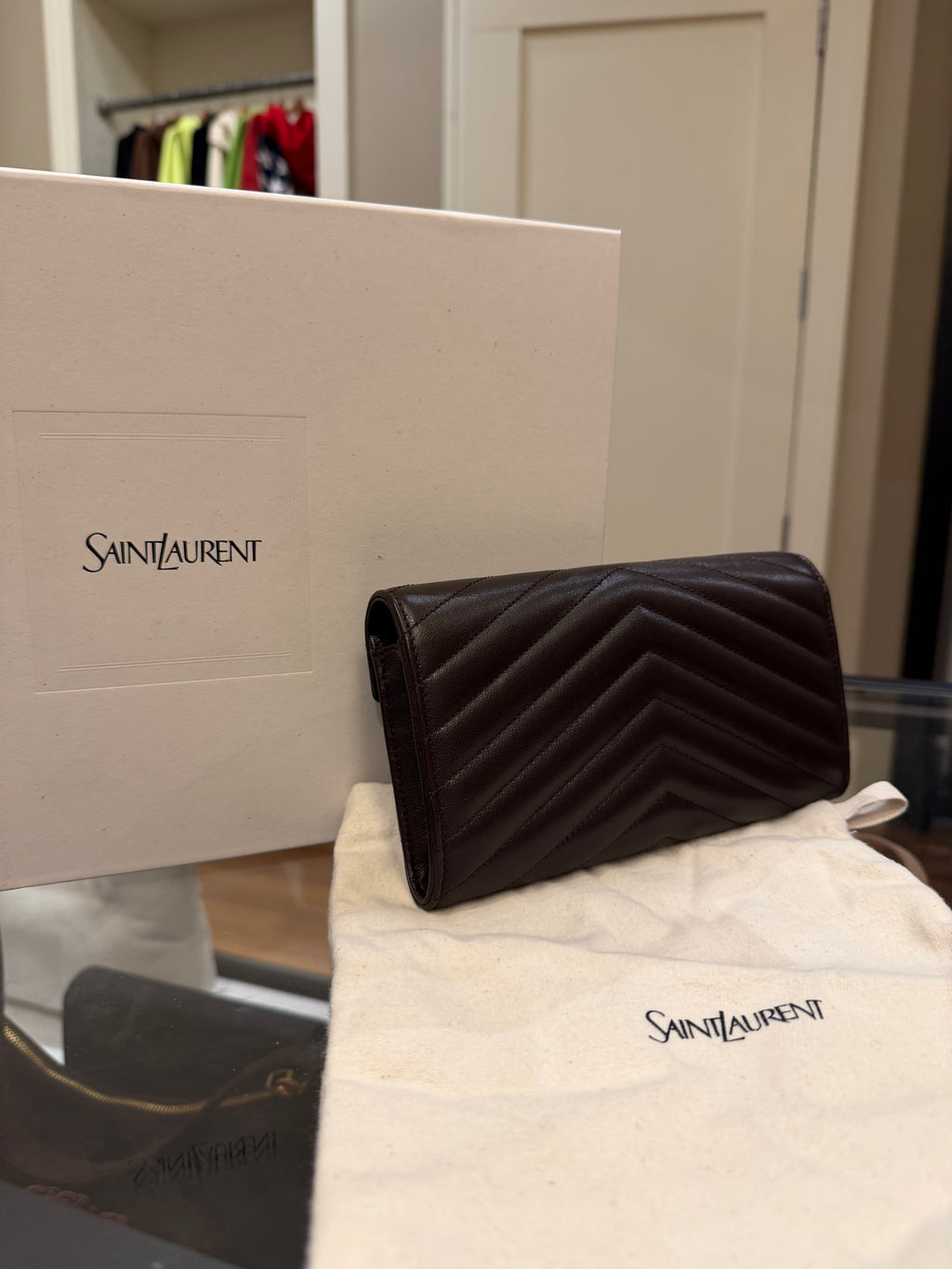 Saint Laurent Cassandre Matalasse Leather Wallet