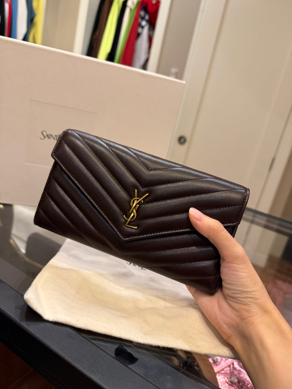 Saint Laurent Cassandre Matalasse Leather Wallet