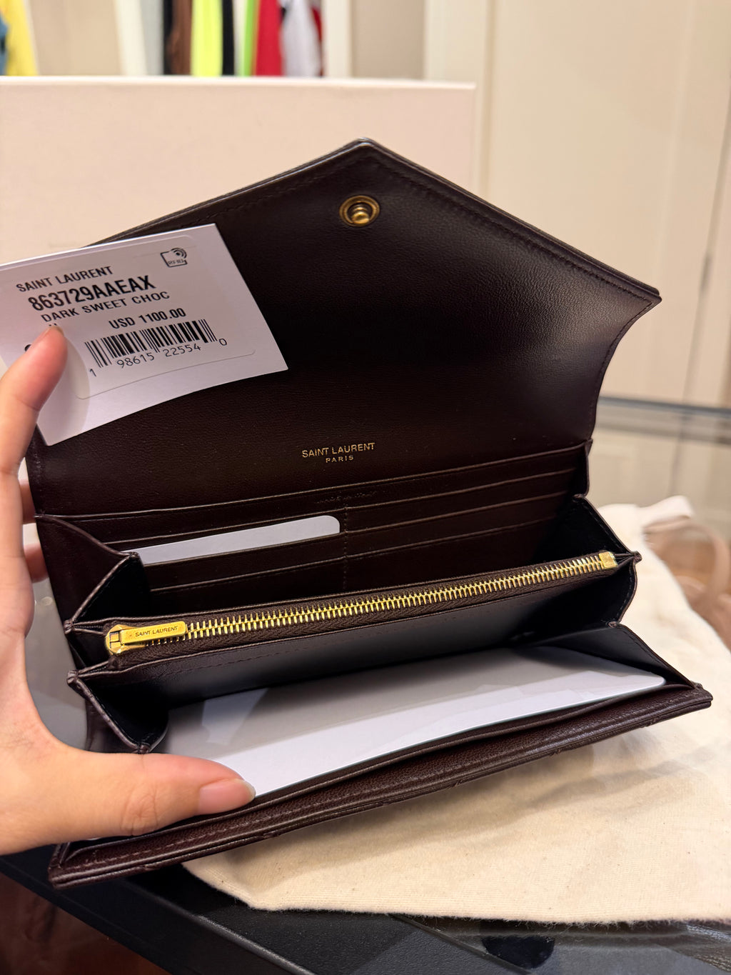 Saint Laurent Cassandre Matalasse Leather Wallet