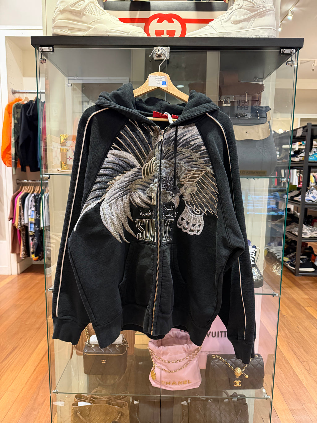 Supreme Falcon Raglan Zip
Up Hoodie