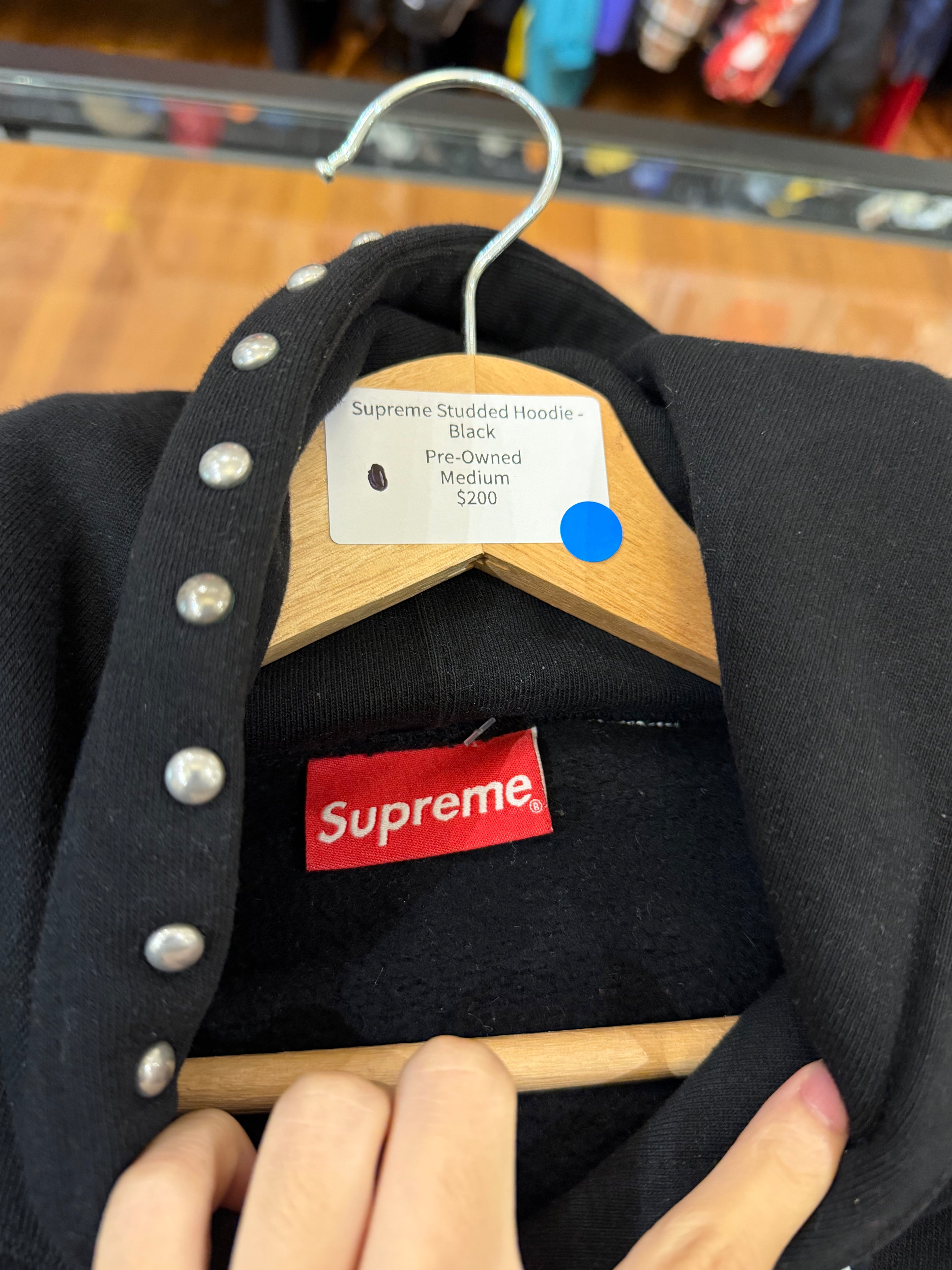 Supreme Studded Hoodie -
Black
