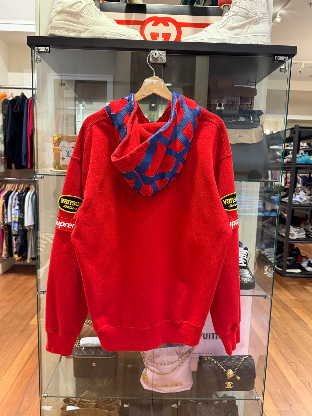 Supreme Vanson Leathers
Spider Web Zip Up Hoodie - Red