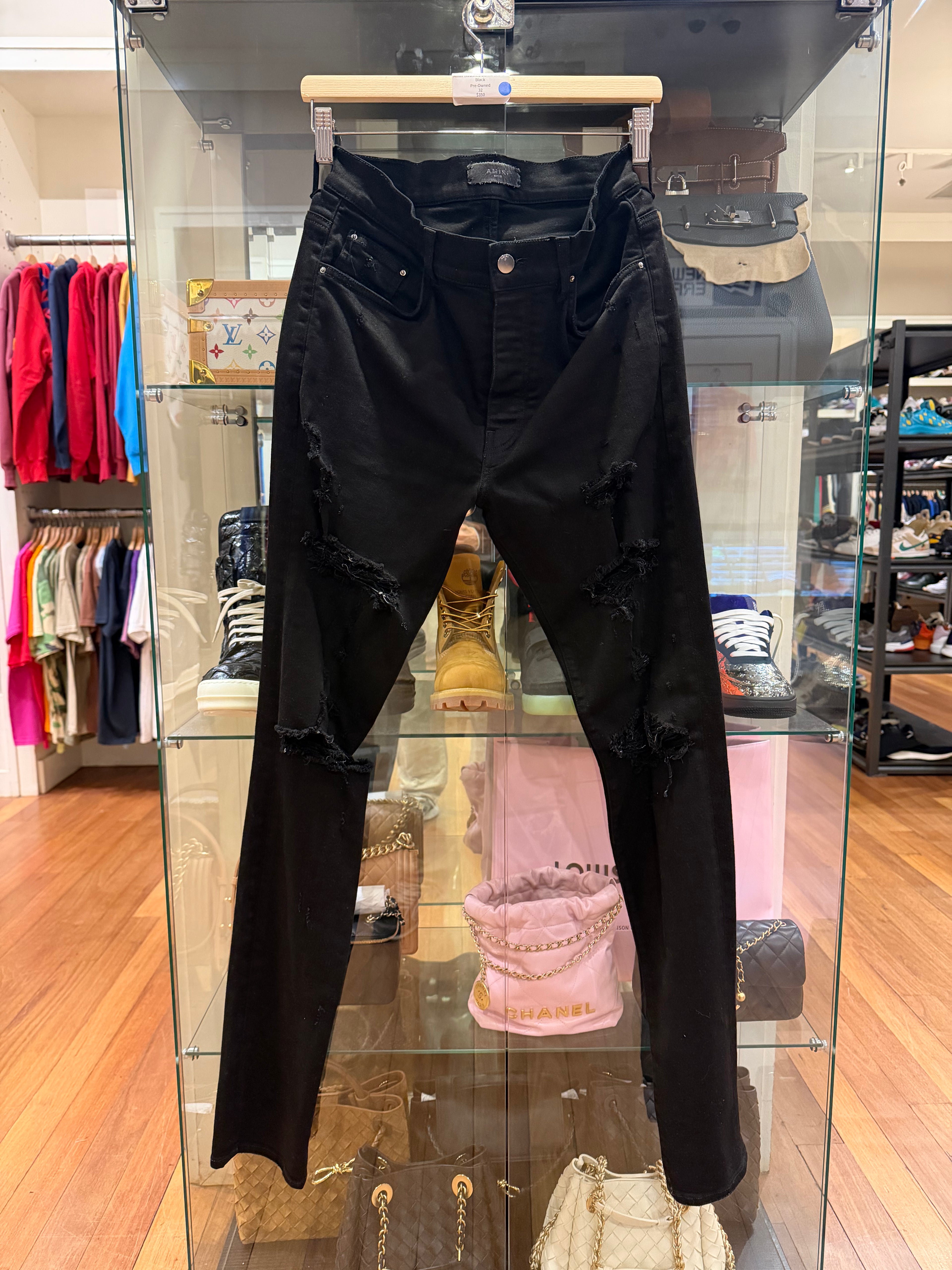 Amiri Thrashed Denim Jeans Black
