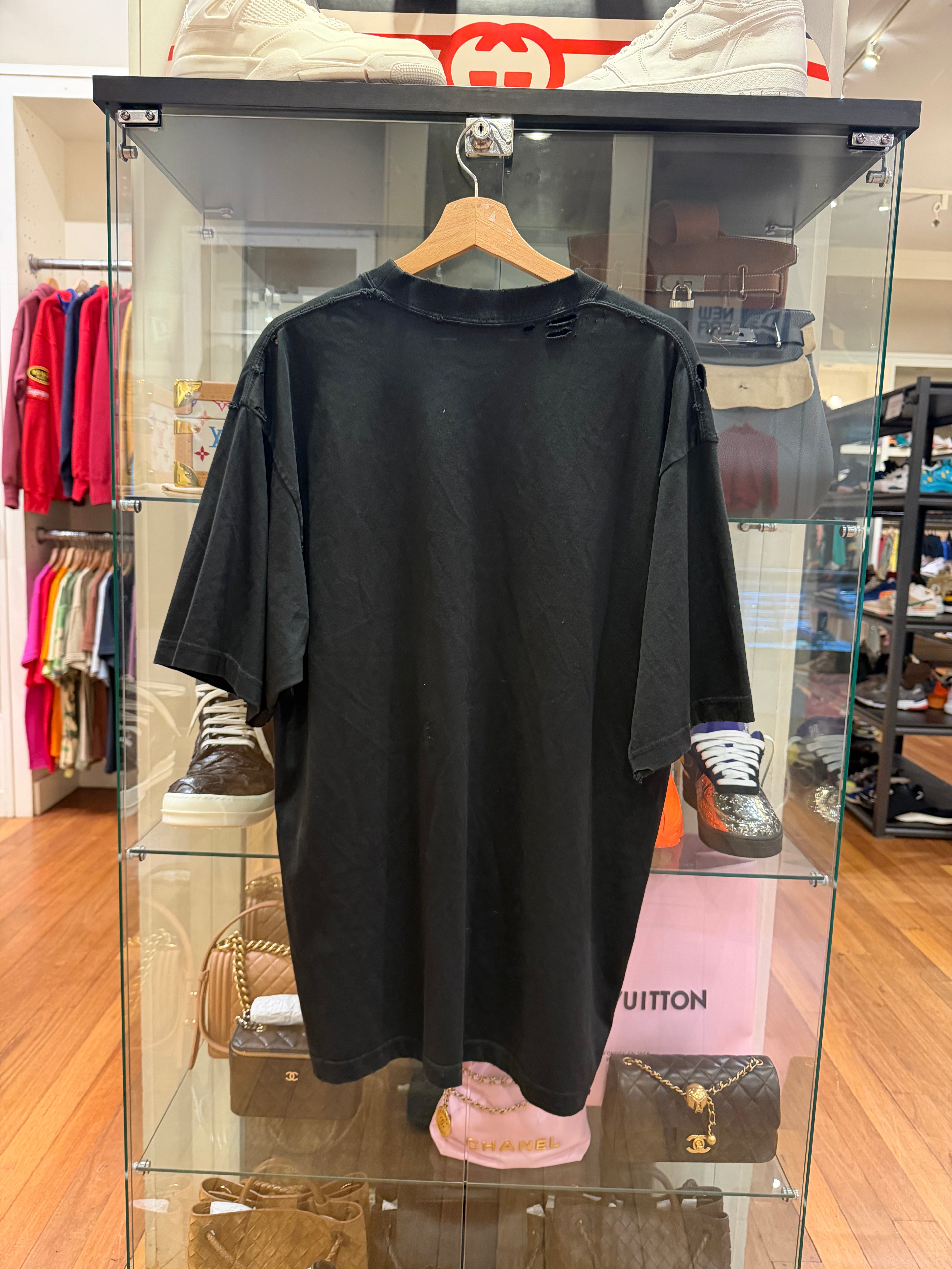Balenciaga Distressed
Rhinestone Crown Logo Tee