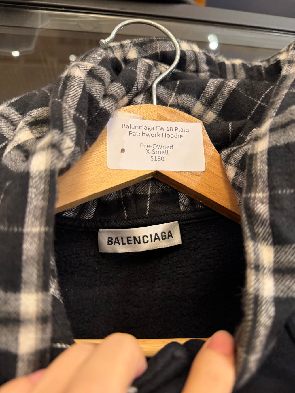 Balenciaga FW 18 Plaid
Patchwork Hoodie
