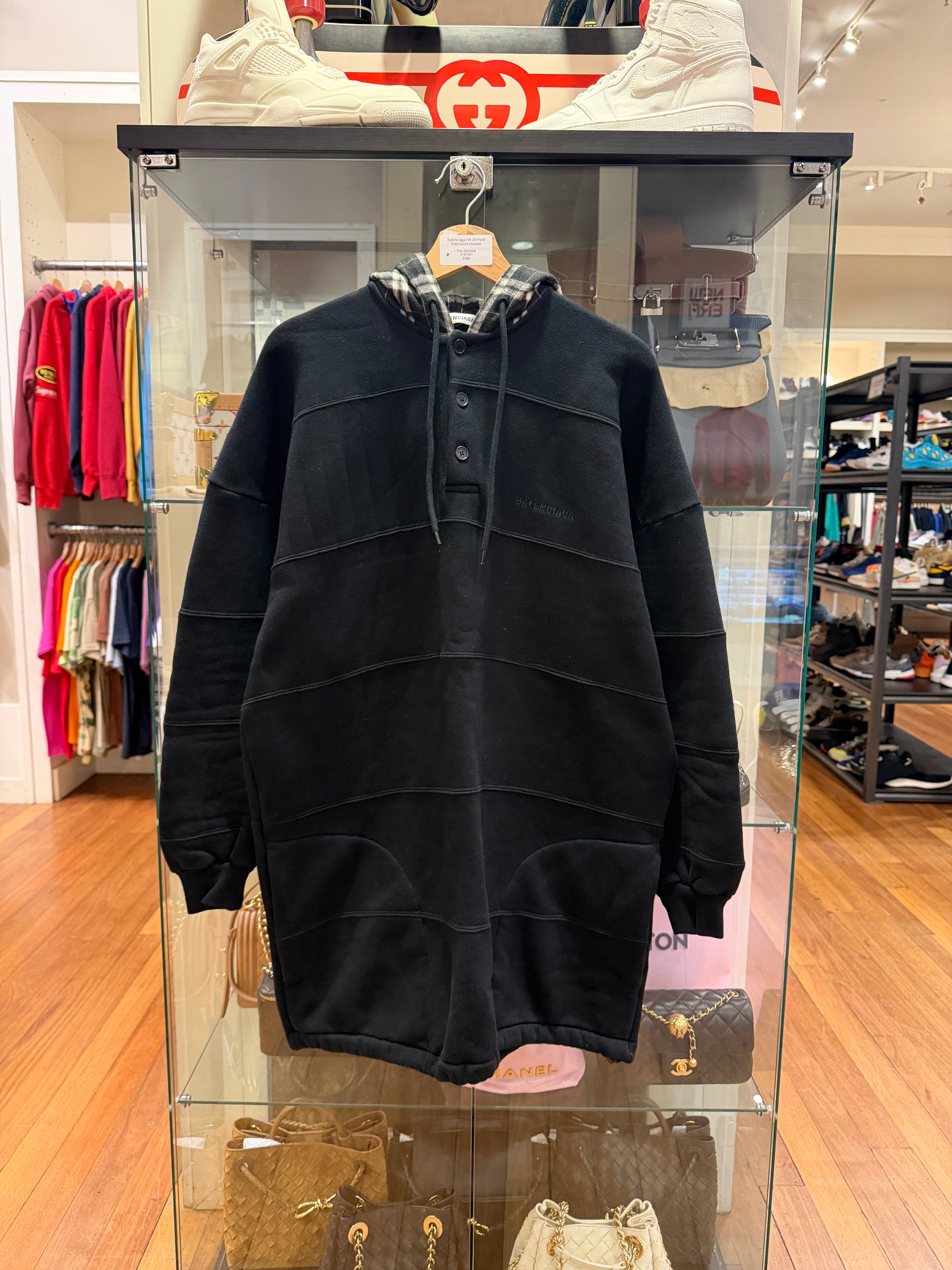 Balenciaga FW 18 Plaid
Patchwork Hoodie