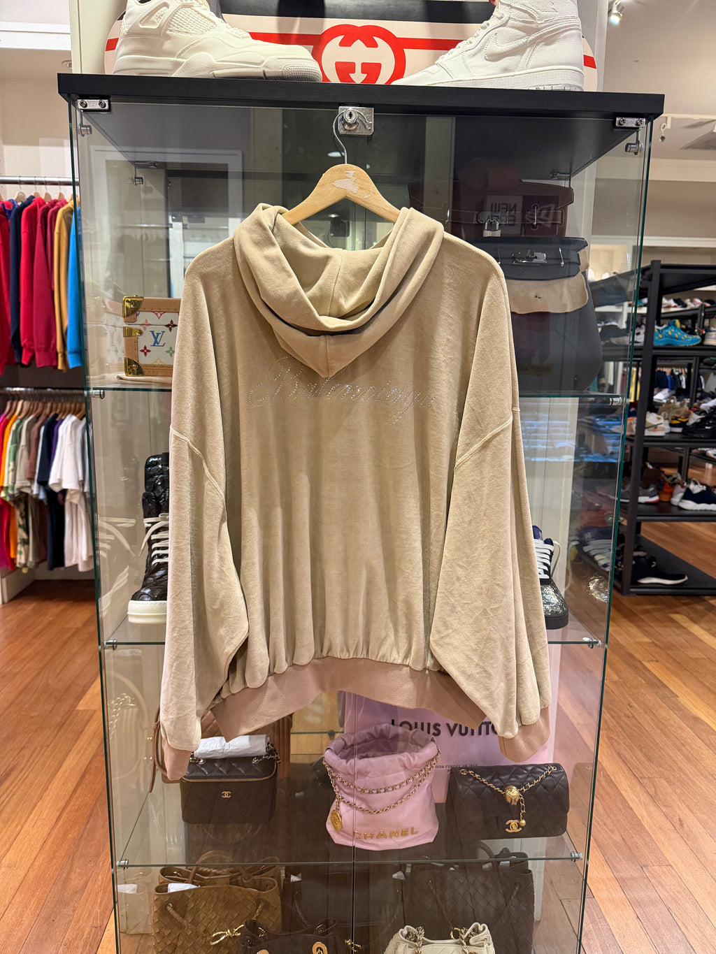 Balenciaga Velour Zip Up
Hoodie - Beige