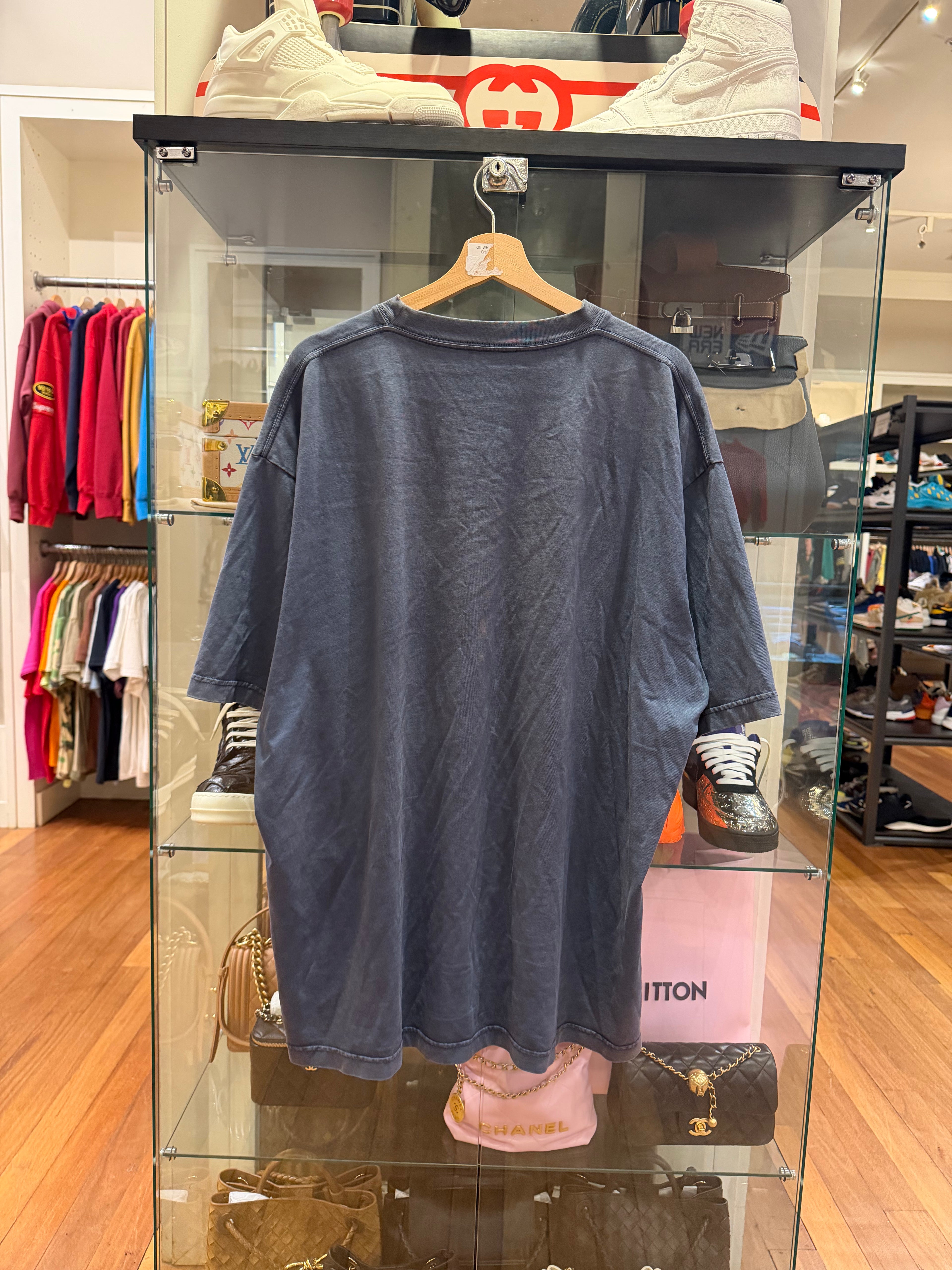 Balenciaga Utility Logo Tee -
Navy