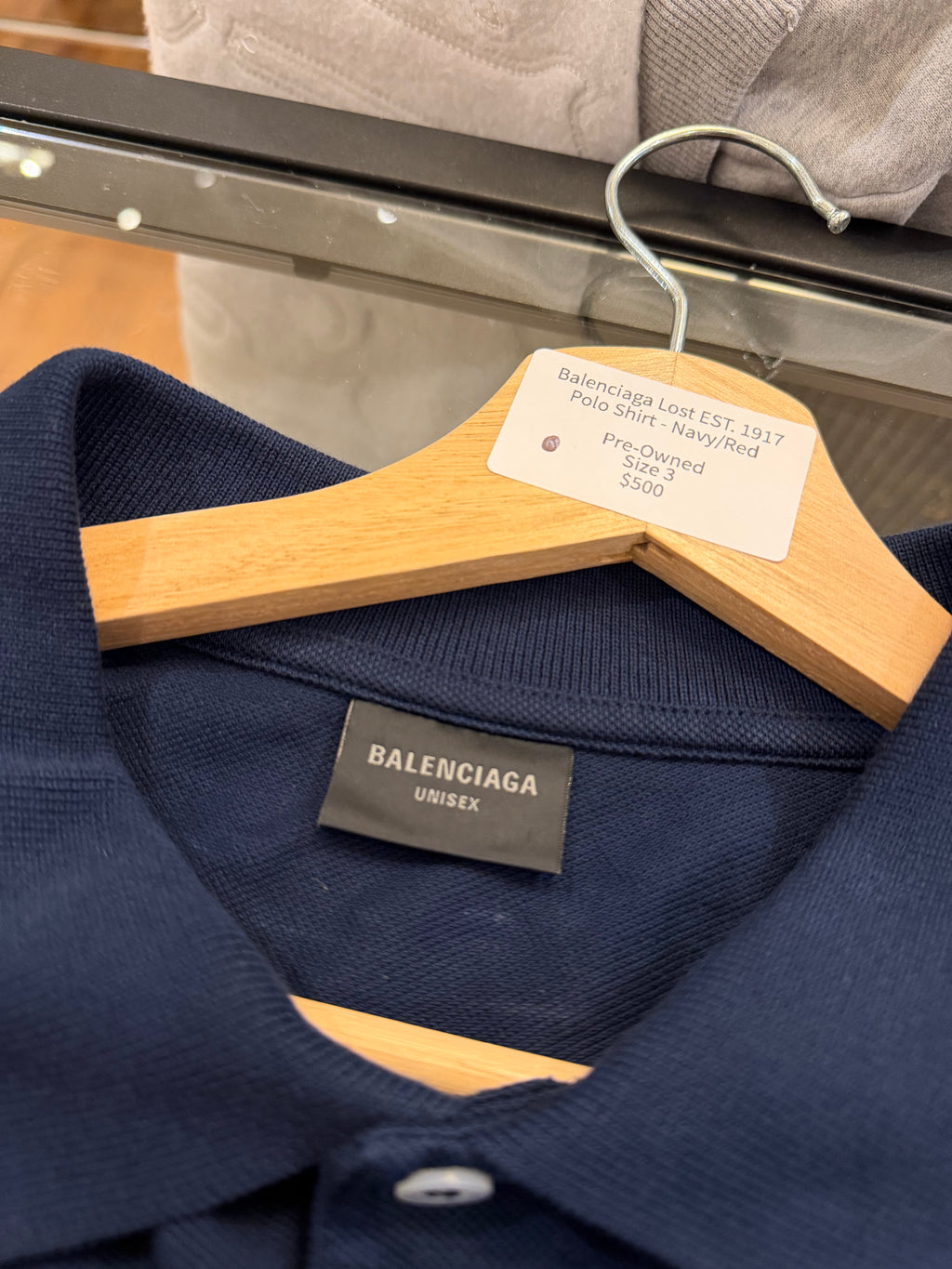 Balenciaga Lost EST. 1917
Polo Shirt - Navy/Red