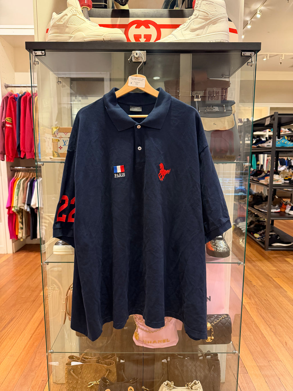 Balenciaga Lost EST. 1917
Polo Shirt - Navy/Red