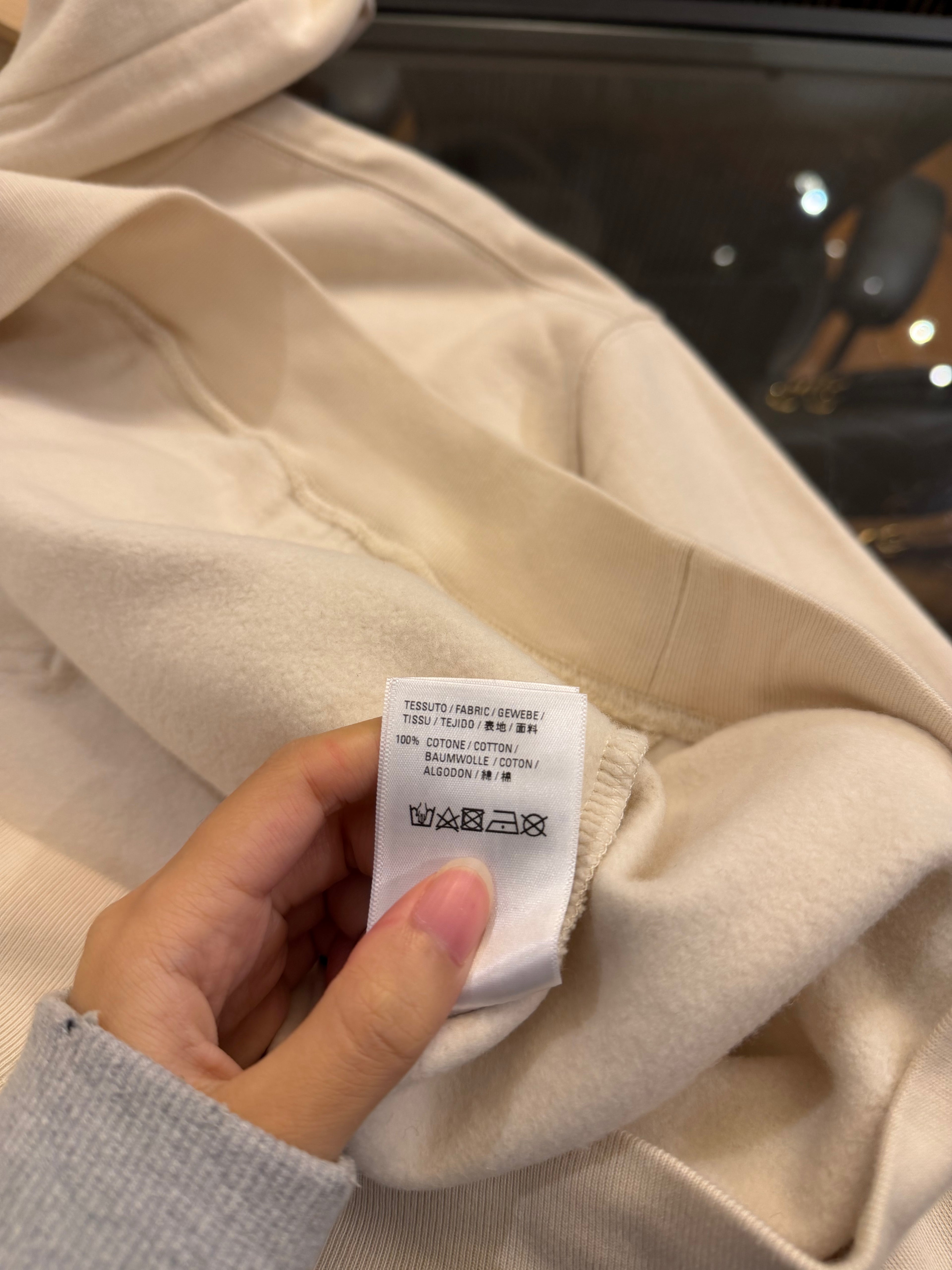Balenciaga Logo Hoodie -
Cream/Blue